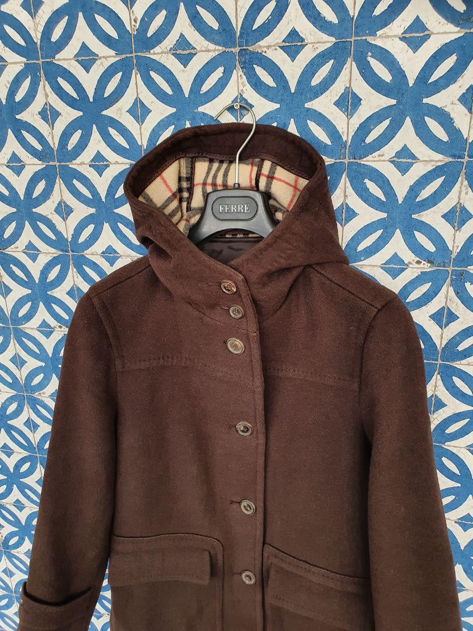 Burberry × Burberry Prorsum × Vintage Vintage BURBERRY Duffle Wool Hooded Coat Size M / US 6-8 / IT 42-44 - 3 Thumbnail