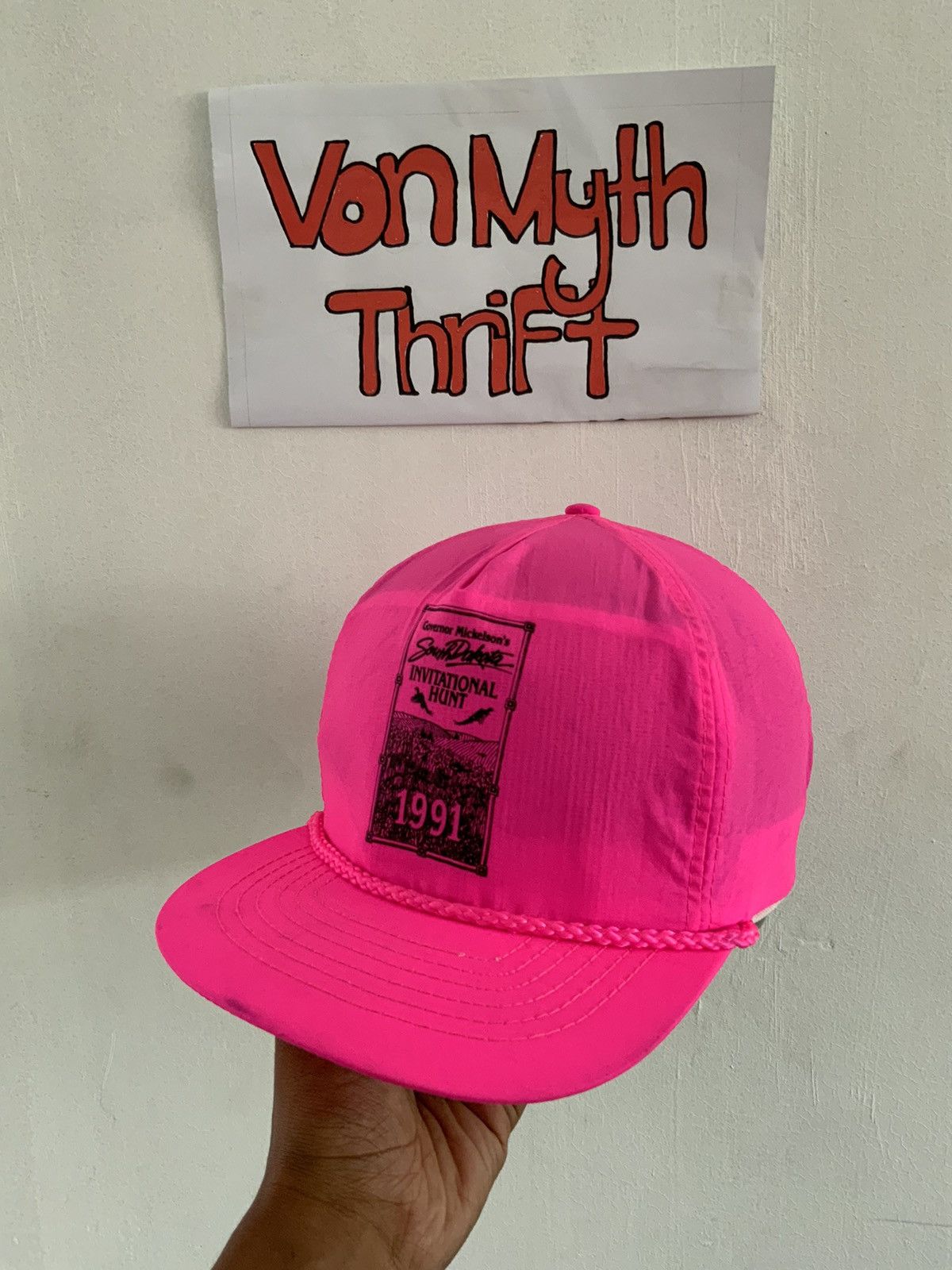 Vintage Vintage South Dakota 1991 Taiwan Roc Nylon Pink Hat Size ONE SIZE - 2 Thumbnail
