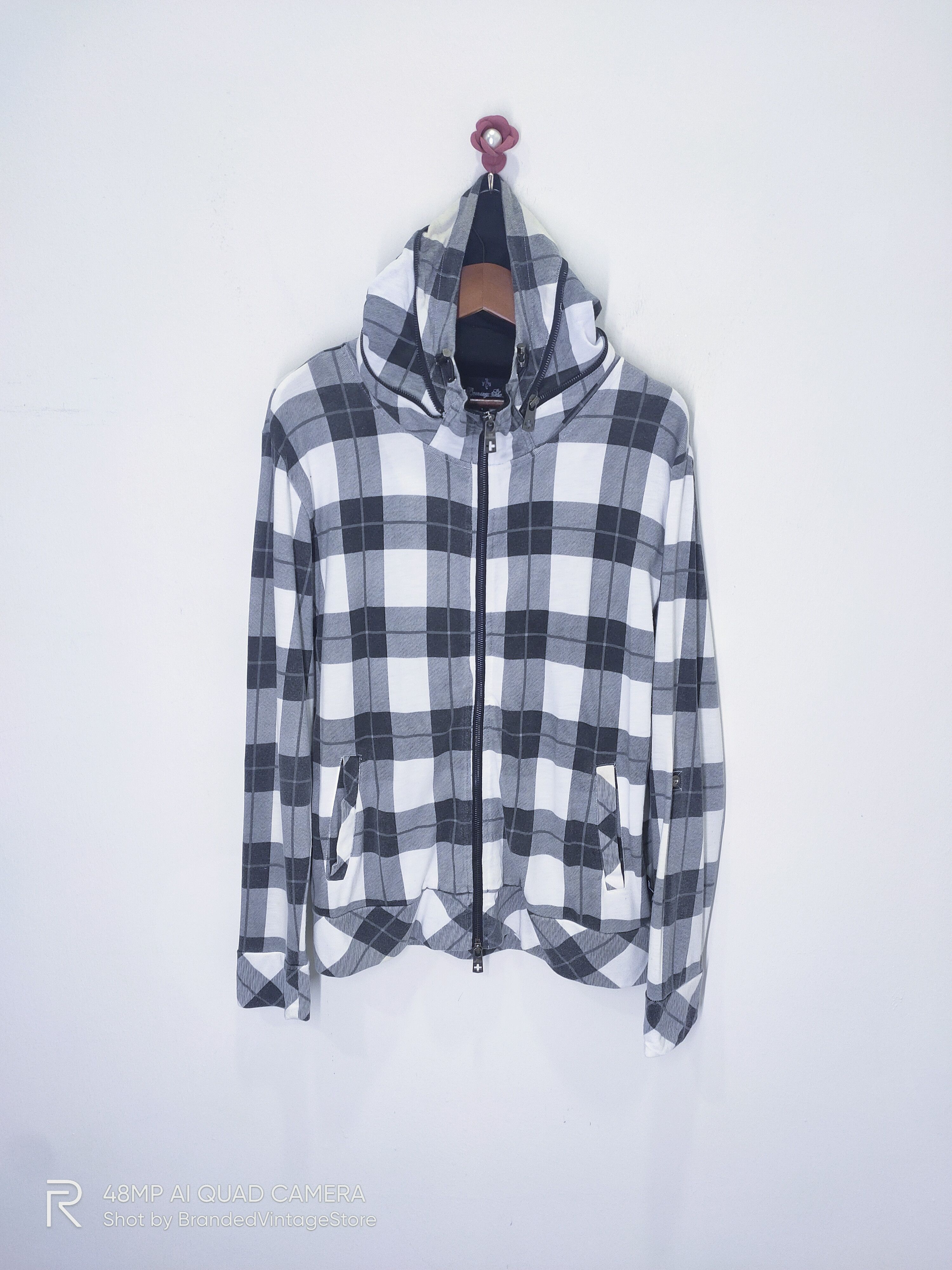 Japanese Brand × VonZipper SHO BERNINGS Tartan Plaid Check Zipper Hoodie Light Jacket Size M / US 6-8 / IT 42-44 - 1 Thumbnail