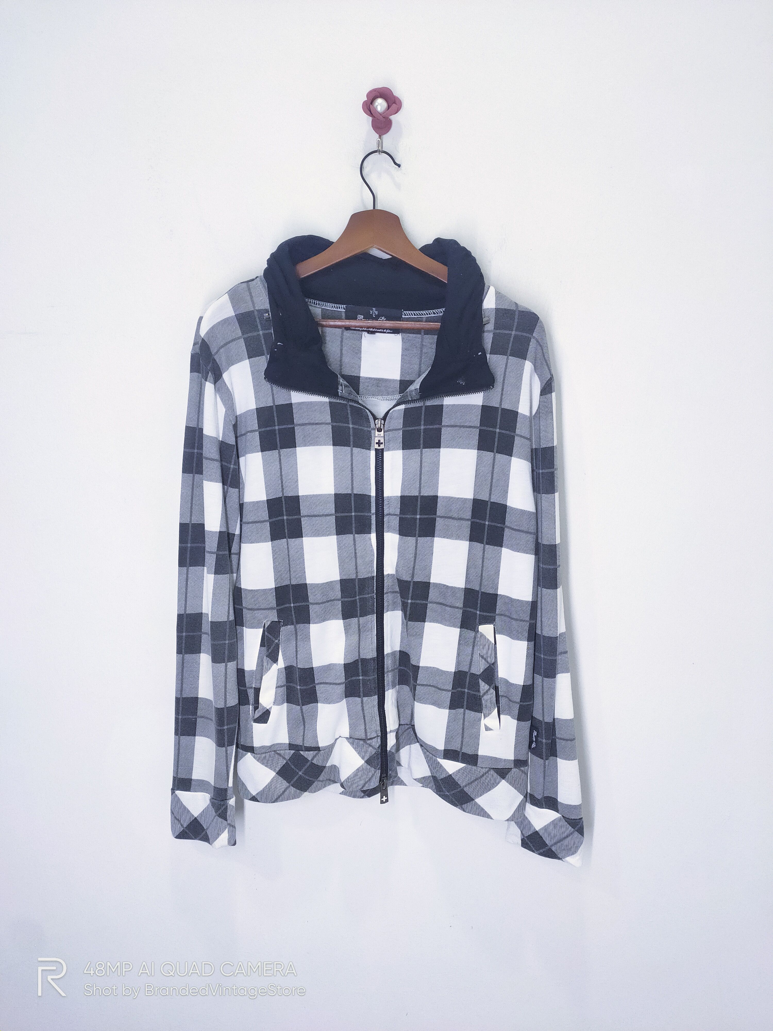 Japanese Brand × VonZipper SHO BERNINGS Tartan Plaid Check Zipper Hoodie Light Jacket Size M / US 6-8 / IT 42-44 - 2 Thumbnail