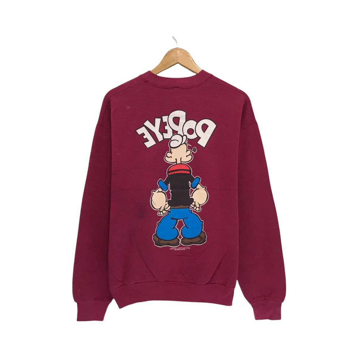 Cartoon Network × Vintage Vintage 1993 Popeye Cartoon Sweatshirt Mirror Logo Popeye Size US M / EU 48-50 / 2 - 5 Thumbnail