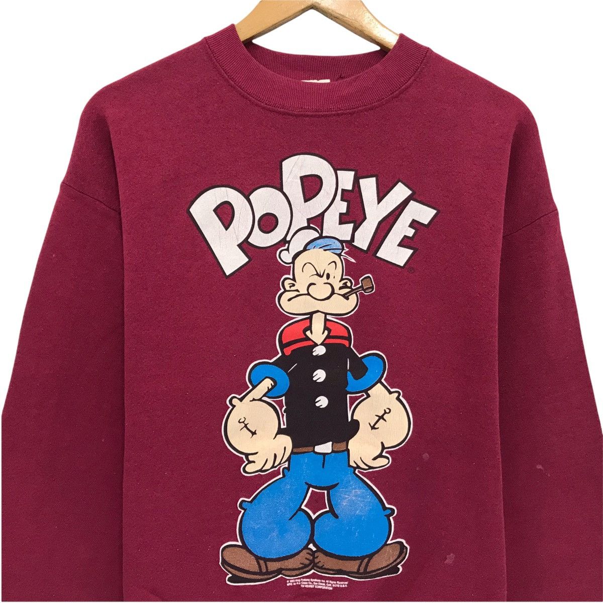 Cartoon Network × Vintage Vintage 1993 Popeye Cartoon Sweatshirt Mirror Logo Popeye Size US M / EU 48-50 / 2 - 2 Thumbnail