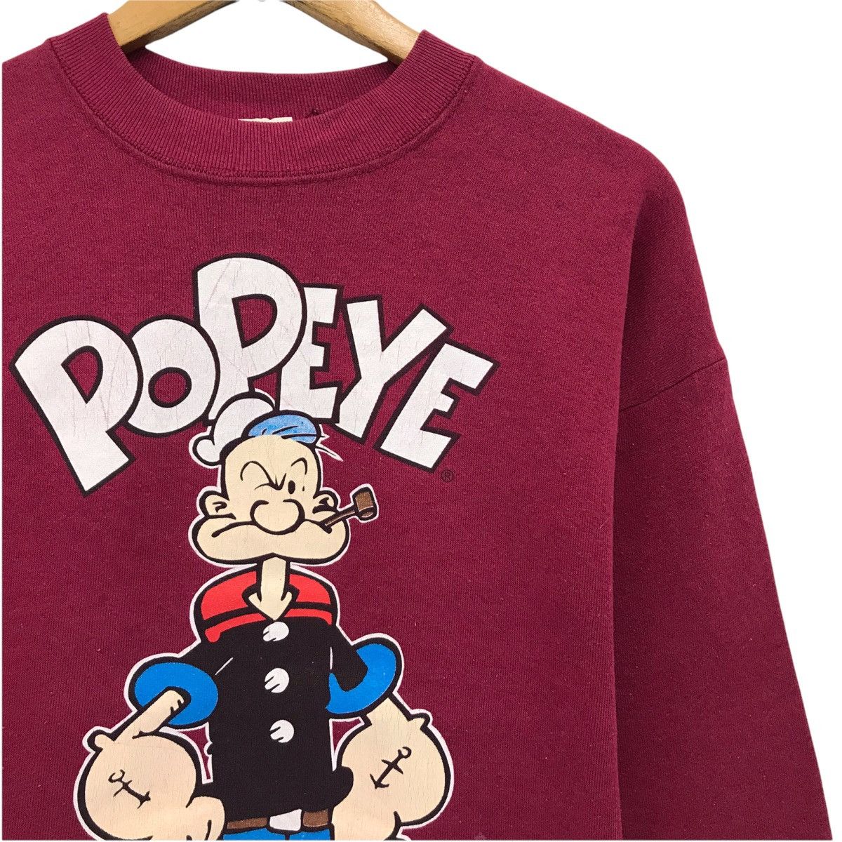 Cartoon Network × Vintage Vintage 1993 Popeye Cartoon Sweatshirt Mirror Logo Popeye Size US M / EU 48-50 / 2 - 3 Thumbnail