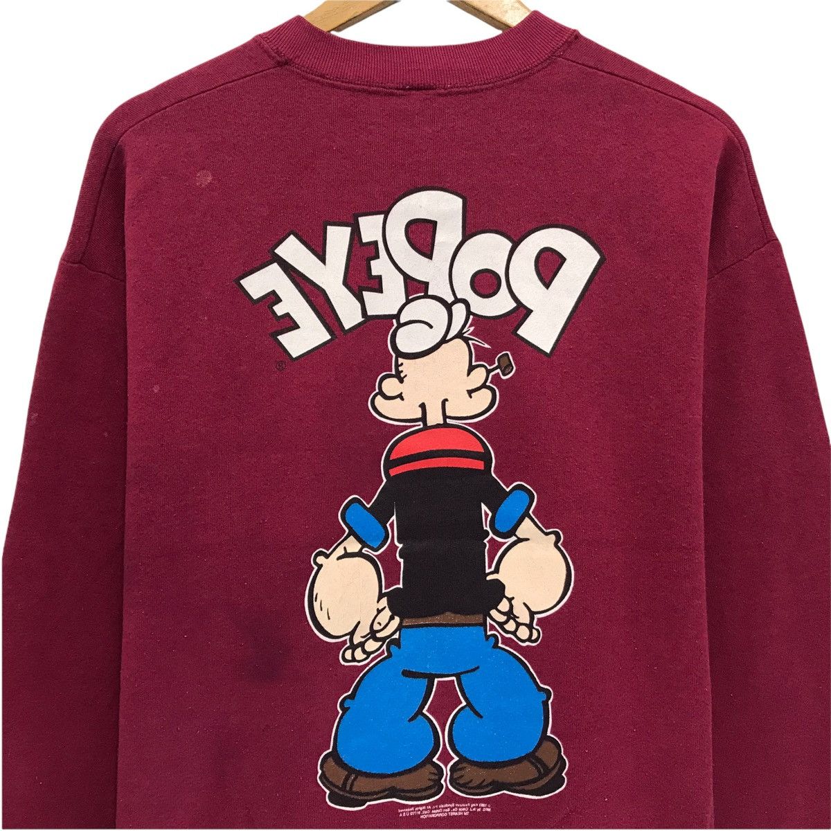 Cartoon Network × Vintage Vintage 1993 Popeye Cartoon Sweatshirt Mirror Logo Popeye Size US M / EU 48-50 / 2 - 6 Thumbnail