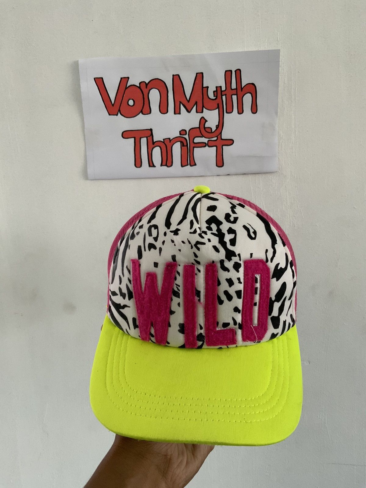Japanese Brand WILD Spellout Zebra Trucker Hat Size ONE SIZE - 1 Thumbnail
