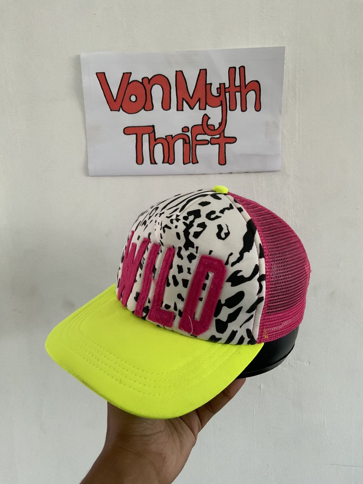 WILD Spellout Zebra Trucker Hat