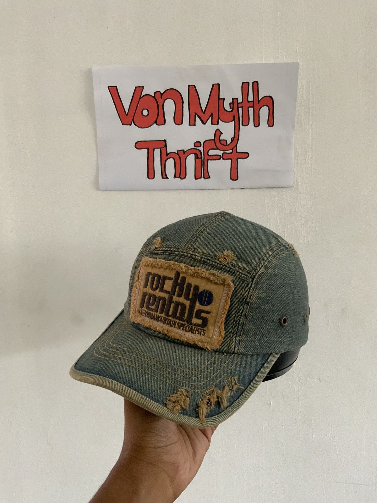 If Six Was Nine Rocky Rentals Distressed Denim 5 Panel Hat Size ONE SIZE - 1 Thumbnail