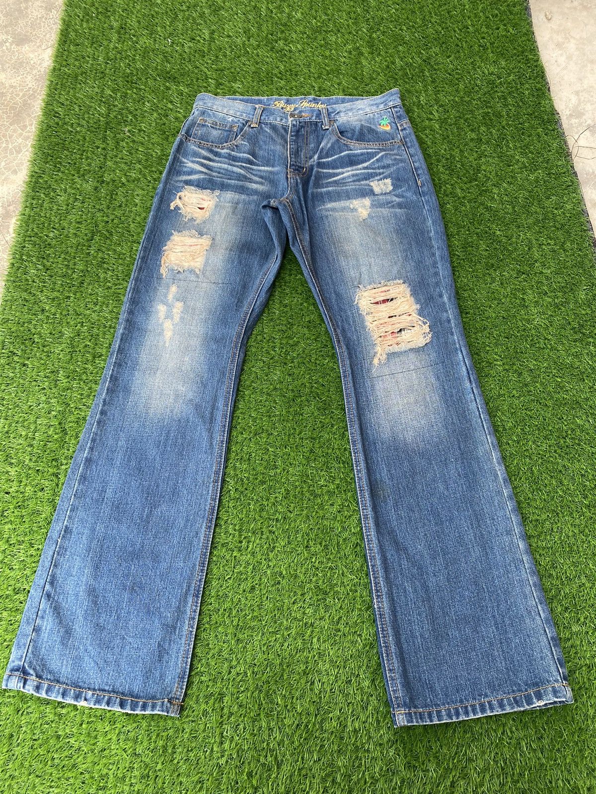 Japanese Brand Vintage Buzz Spunky Distressed Flare Pant Size US 31 - 1 Thumbnail