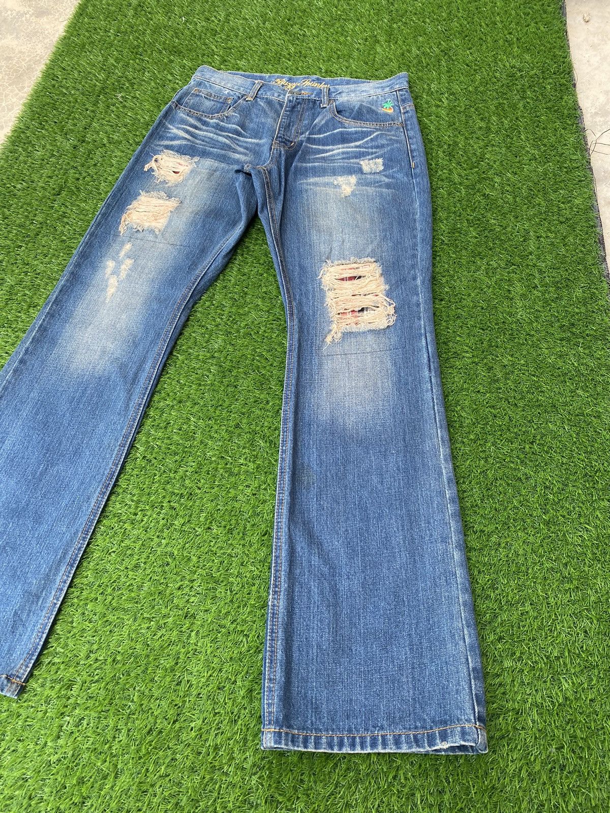 Japanese Brand Vintage Buzz Spunky Distressed Flare Pant Size US 31 - 2 Thumbnail