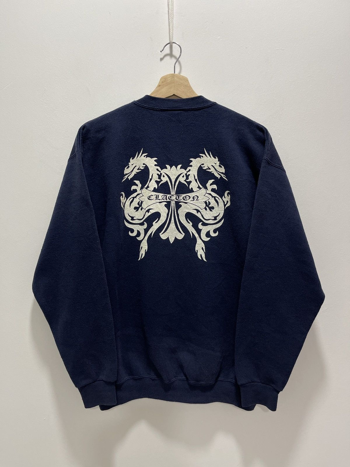 image of 1990X Clothing x Dragonfly 90's Tultex Dragonfly Big Logo Travis Style Sweatshirt in Dark Navy (Siz
