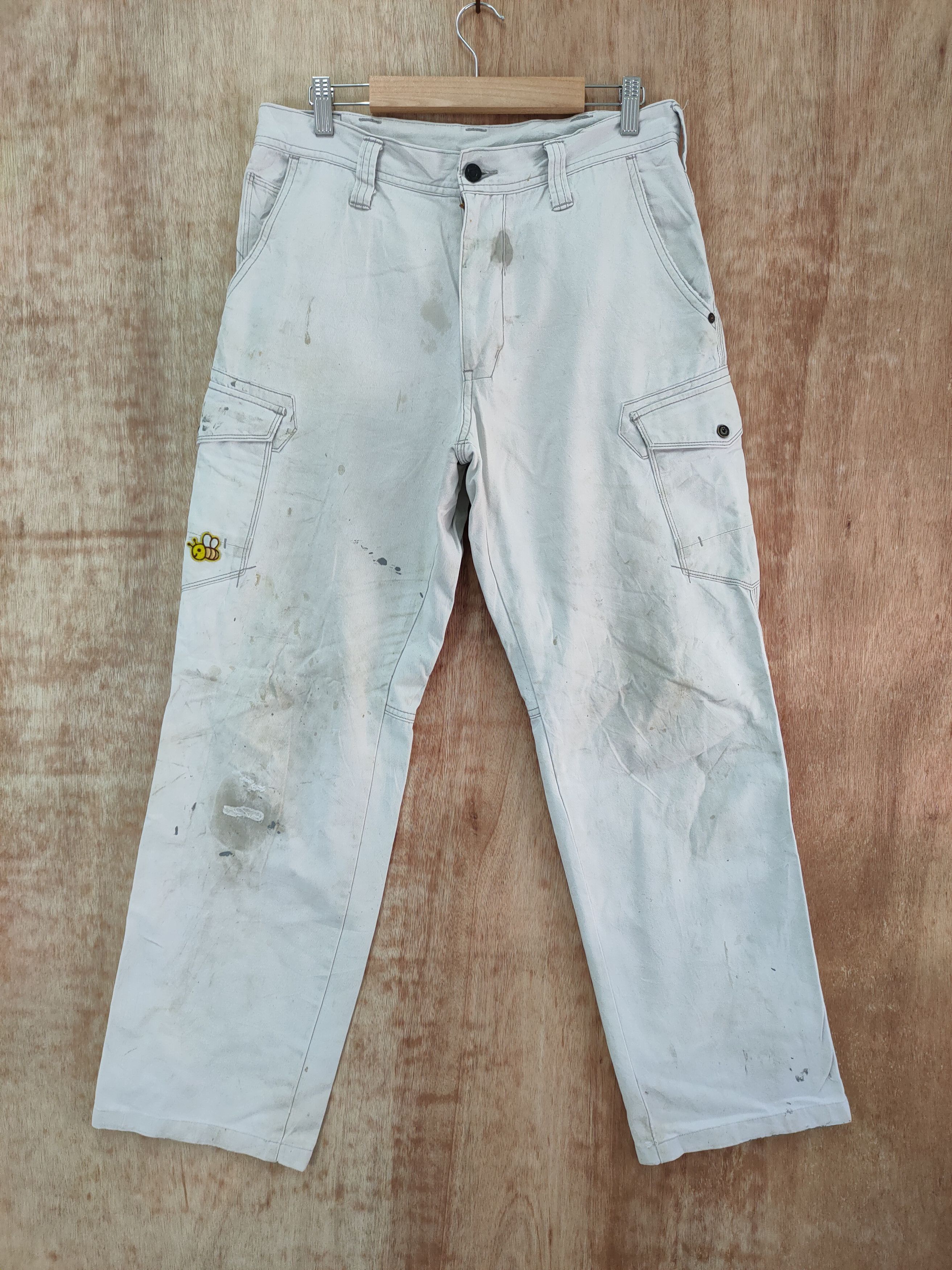 Japanese Brand × Vintage × White's Boots EVENRIVER FADED/ STAIN WHITE WORKWEAR CARGO PANTS Size US 32 / EU 48 - 8 Thumbnail