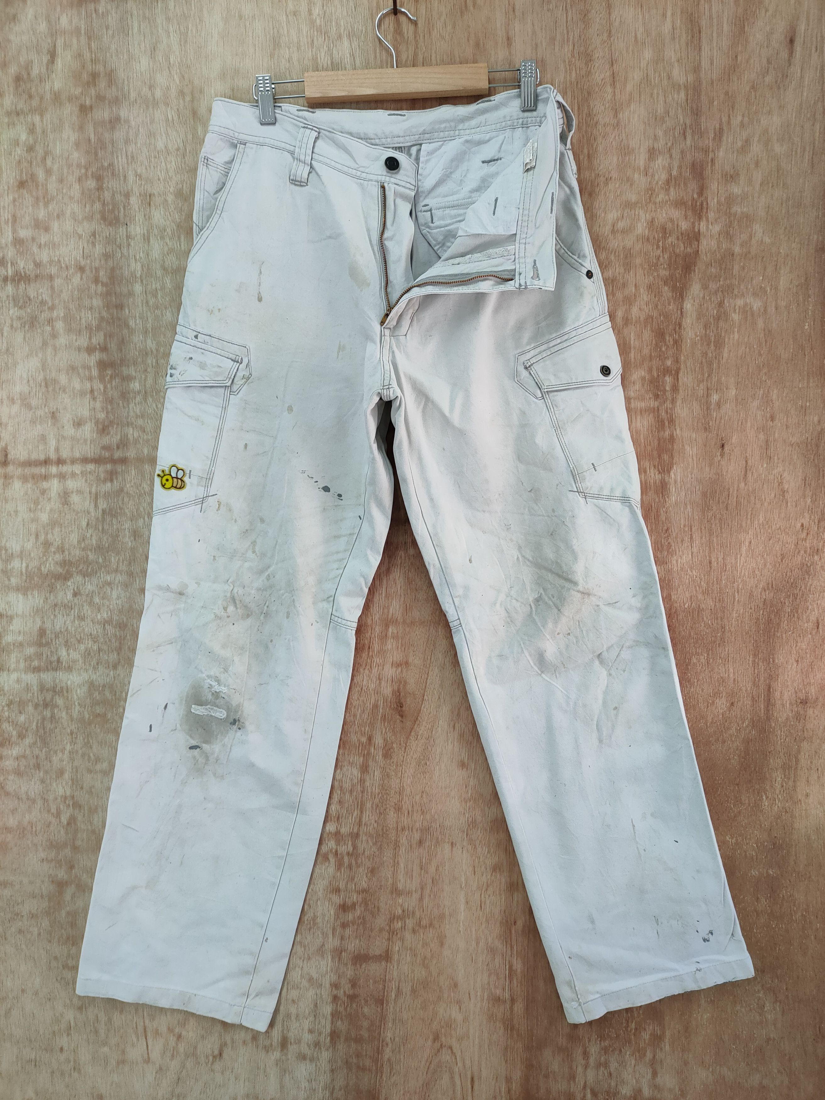 Japanese Brand × Vintage × White's Boots EVENRIVER FADED/ STAIN WHITE WORKWEAR CARGO PANTS Size US 32 / EU 48 - 1 Thumbnail