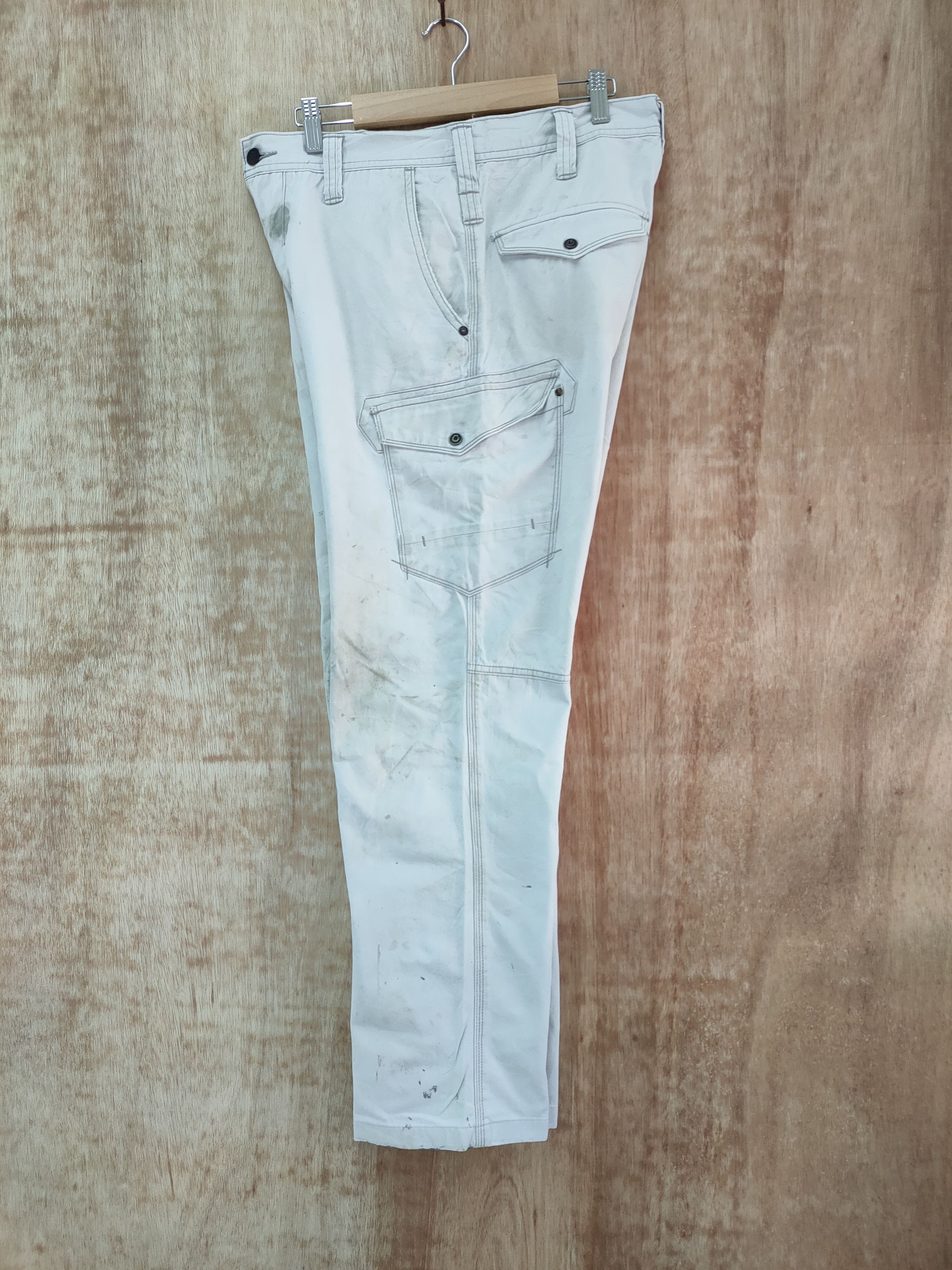 Japanese Brand × Vintage × White's Boots EVENRIVER FADED/ STAIN WHITE WORKWEAR CARGO PANTS Size US 32 / EU 48 - 7 Thumbnail