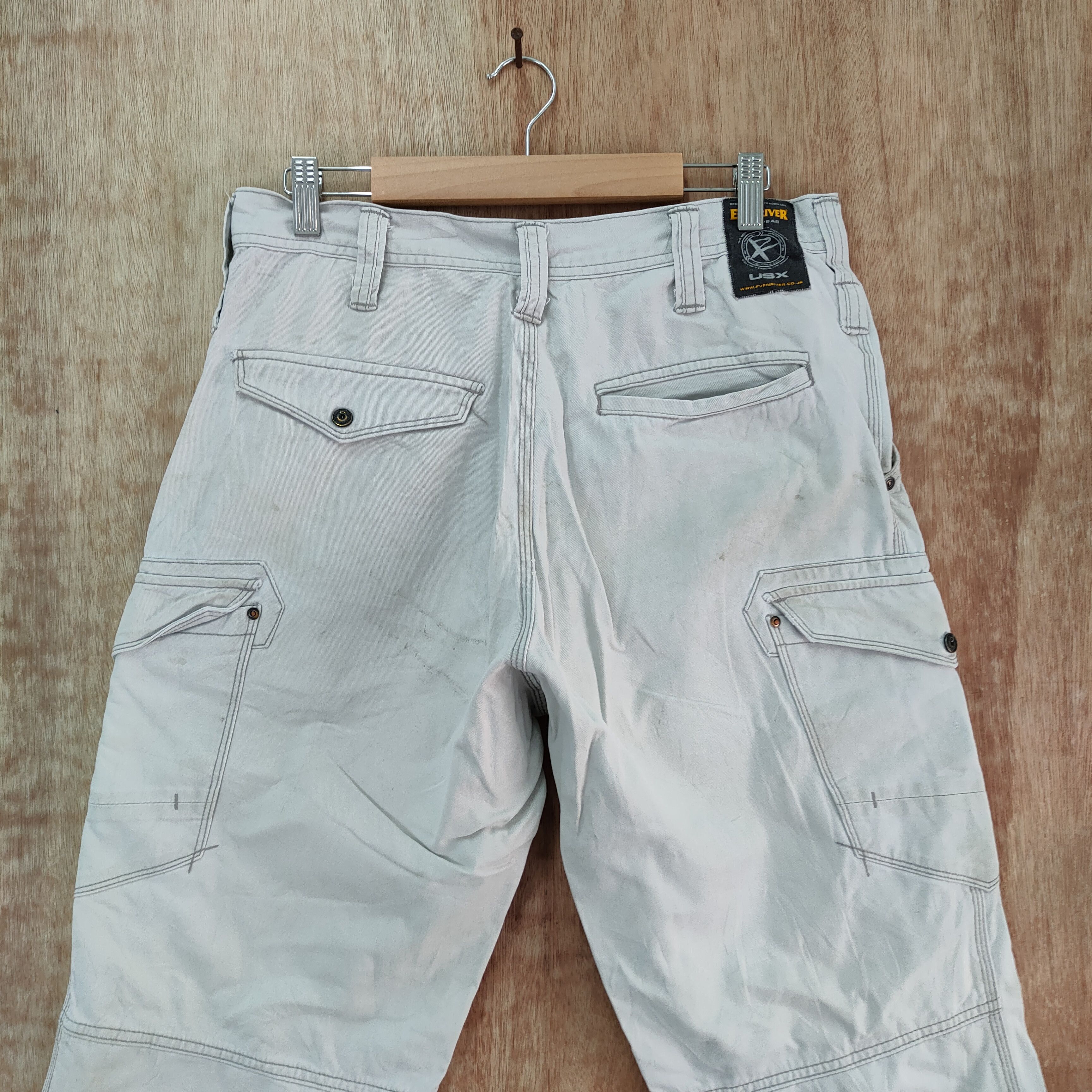 Japanese Brand × Vintage × White's Boots EVENRIVER FADED/ STAIN WHITE WORKWEAR CARGO PANTS Size US 32 / EU 48 - 9 Thumbnail
