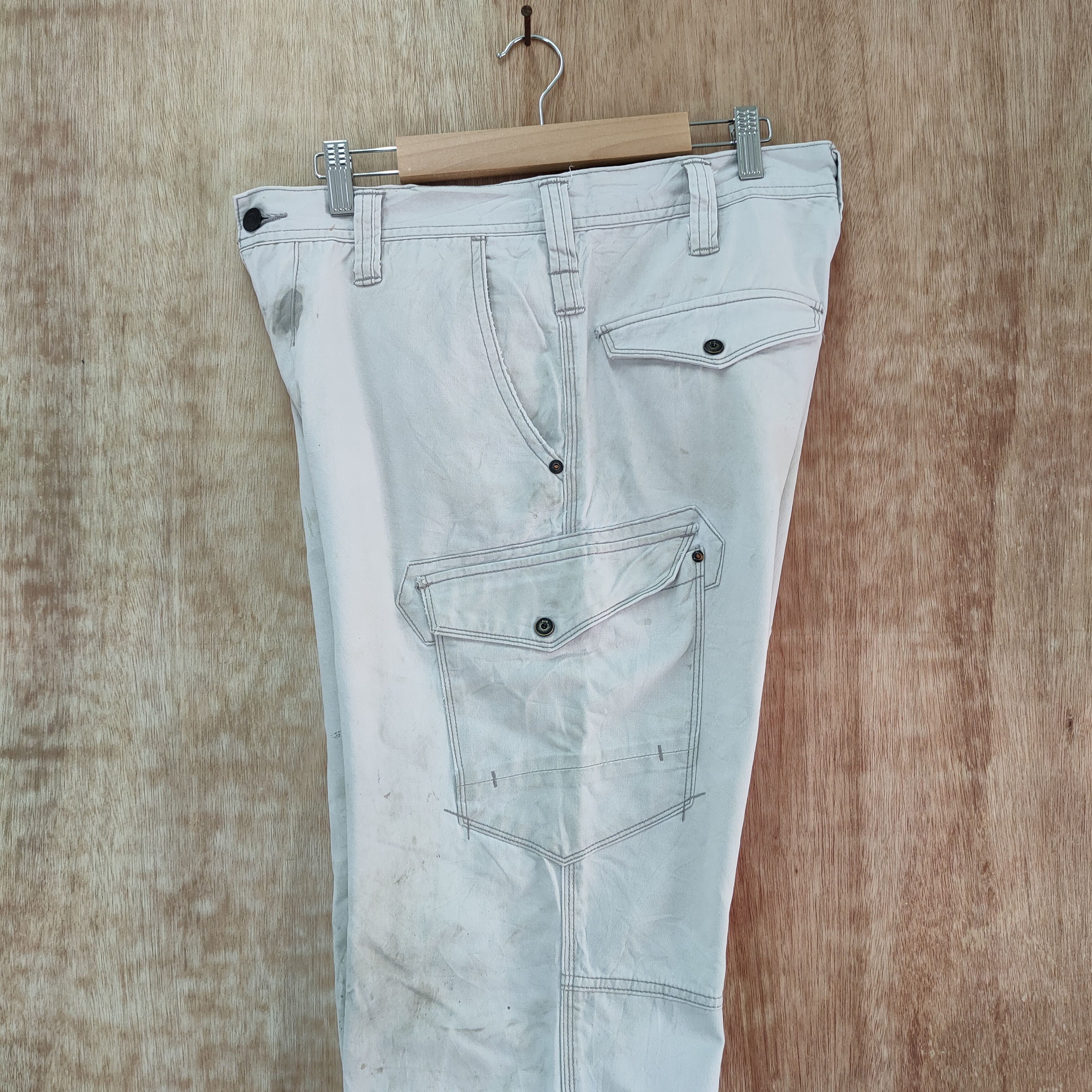 Japanese Brand × Vintage × White's Boots EVENRIVER FADED/ STAIN WHITE WORKWEAR CARGO PANTS Size US 32 / EU 48 - 12 Thumbnail