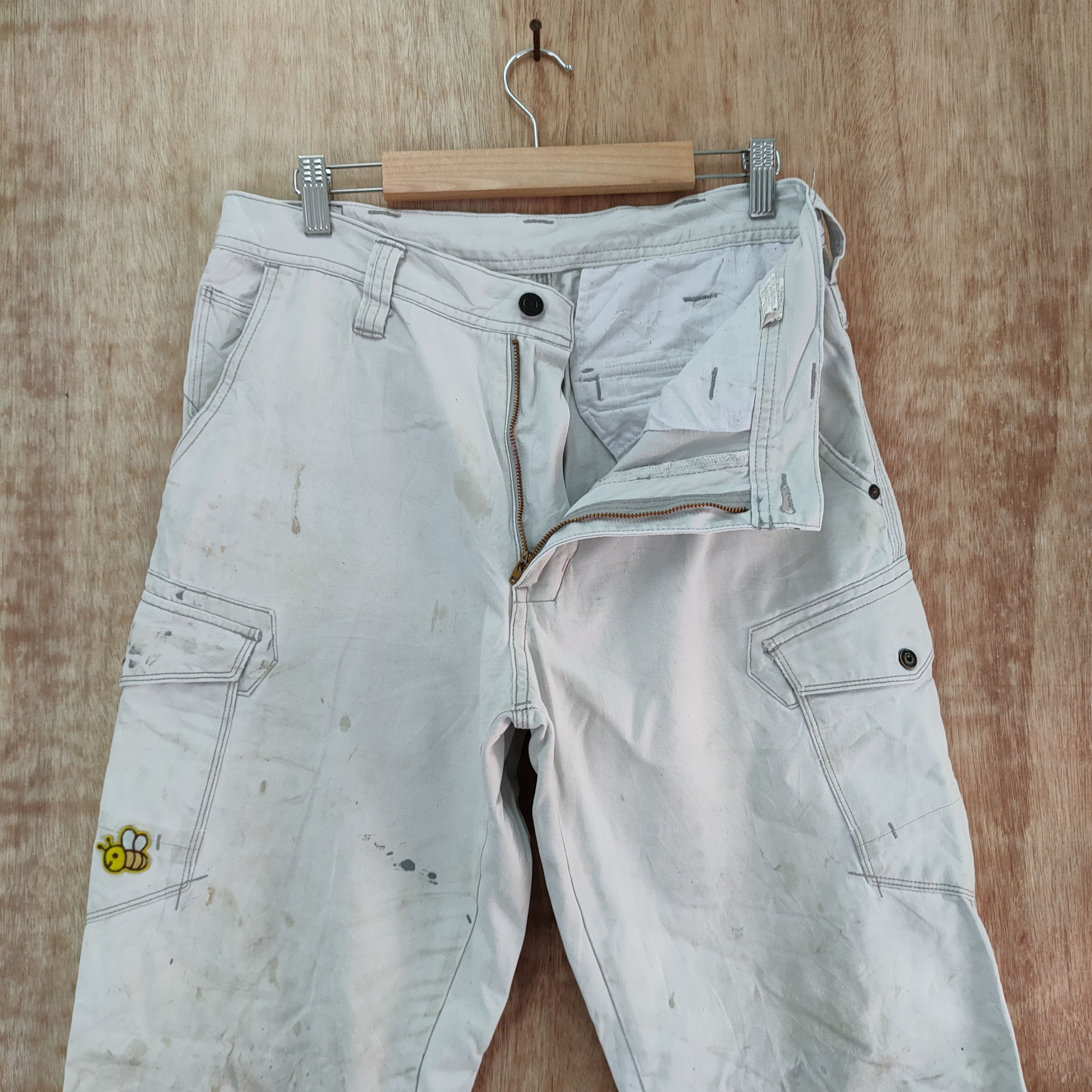 Japanese Brand × Vintage × White's Boots EVENRIVER FADED/ STAIN WHITE WORKWEAR CARGO PANTS Size US 32 / EU 48 - 2 Thumbnail