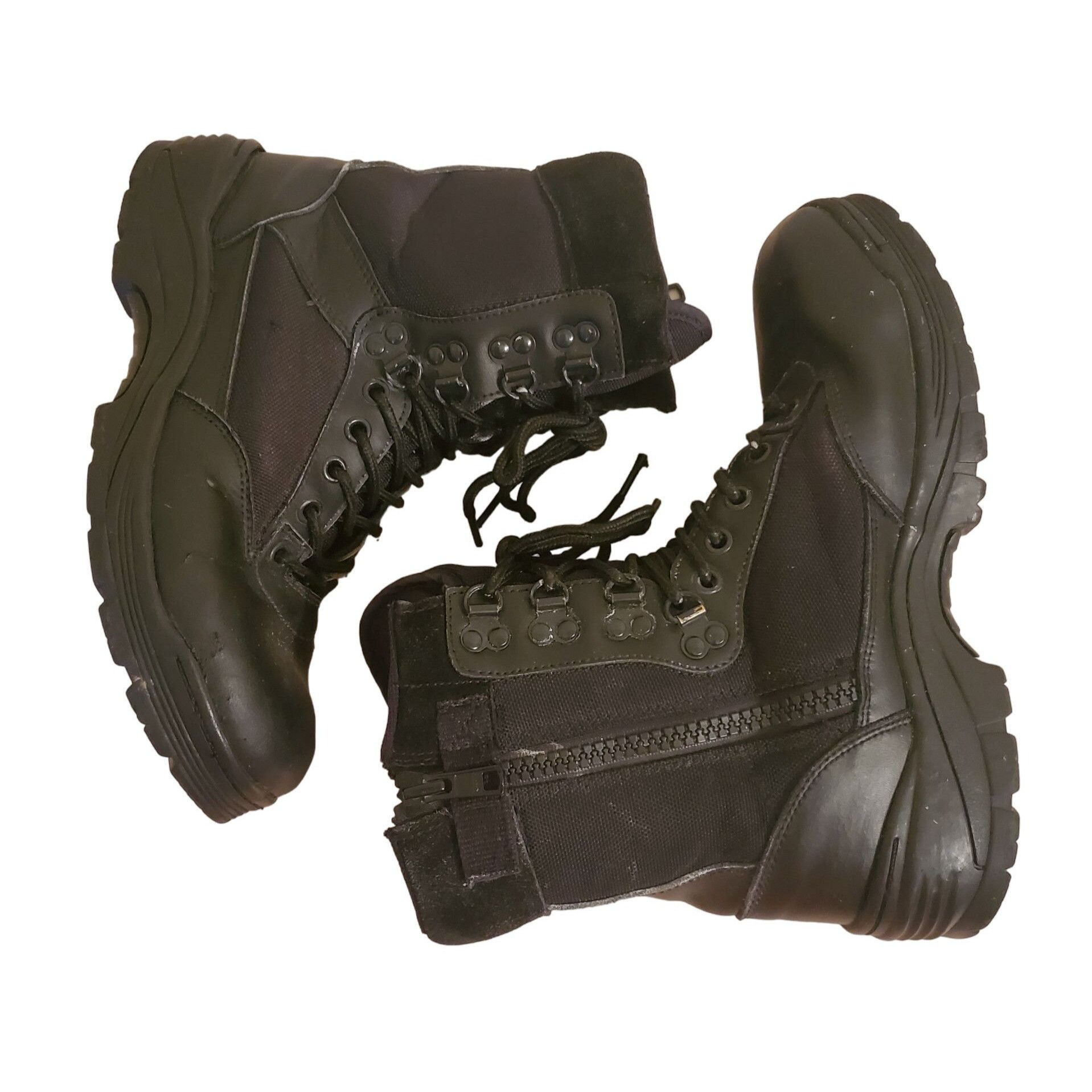 Mens 8.5R Black Military Combat Boots Lace Up Leather Gorpco