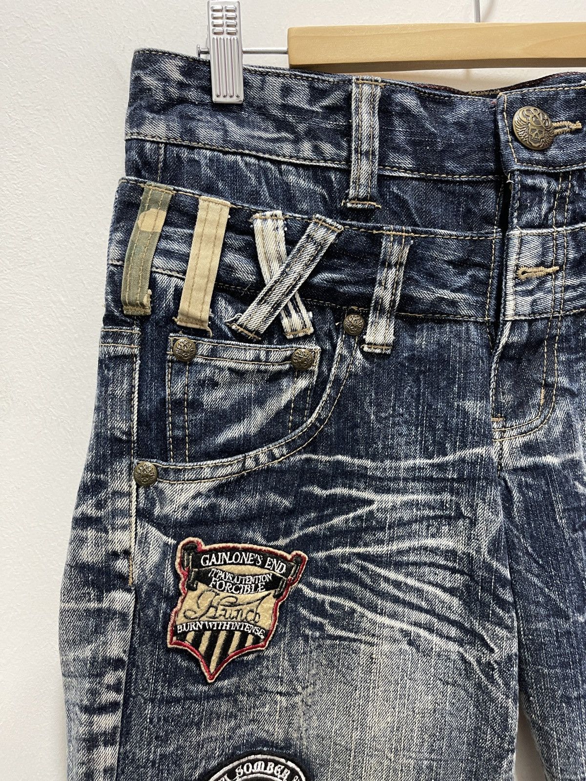Japanese Brand JAPANESE DOUBLE WAIST STYLE PATCHES DISTRESSED DENIM JEANS Size US 30 / EU 46 - 3 Thumbnail