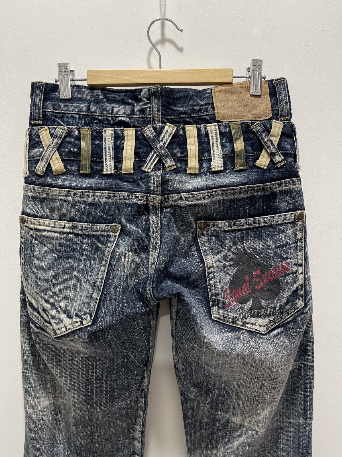 Japanese Brand JAPANESE DOUBLE WAIST STYLE PATCHES DISTRESSED DENIM JEANS Size US 30 / EU 46 - 12 Thumbnail