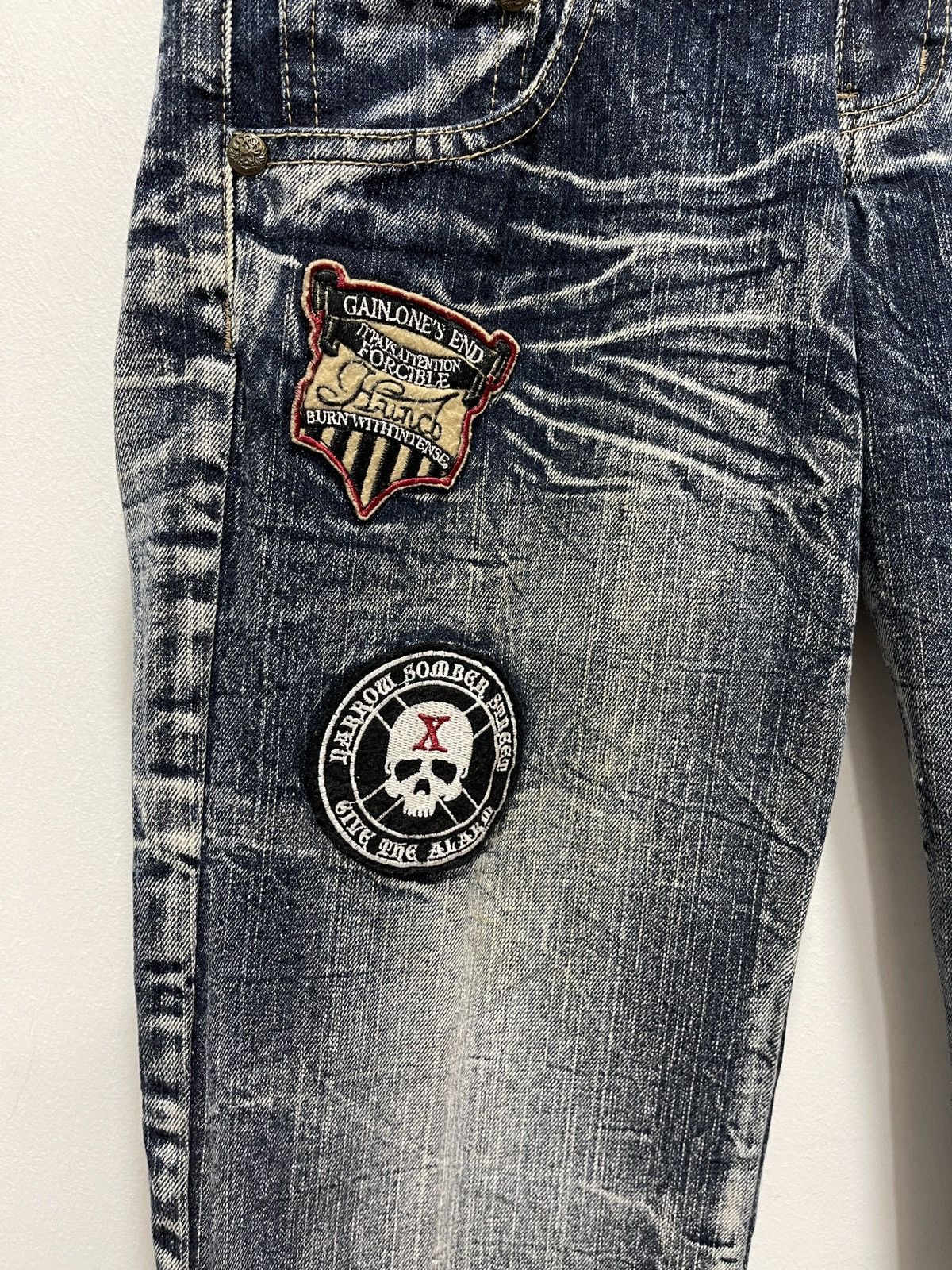 Japanese Brand JAPANESE DOUBLE WAIST STYLE PATCHES DISTRESSED DENIM JEANS Size US 30 / EU 46 - 8 Thumbnail