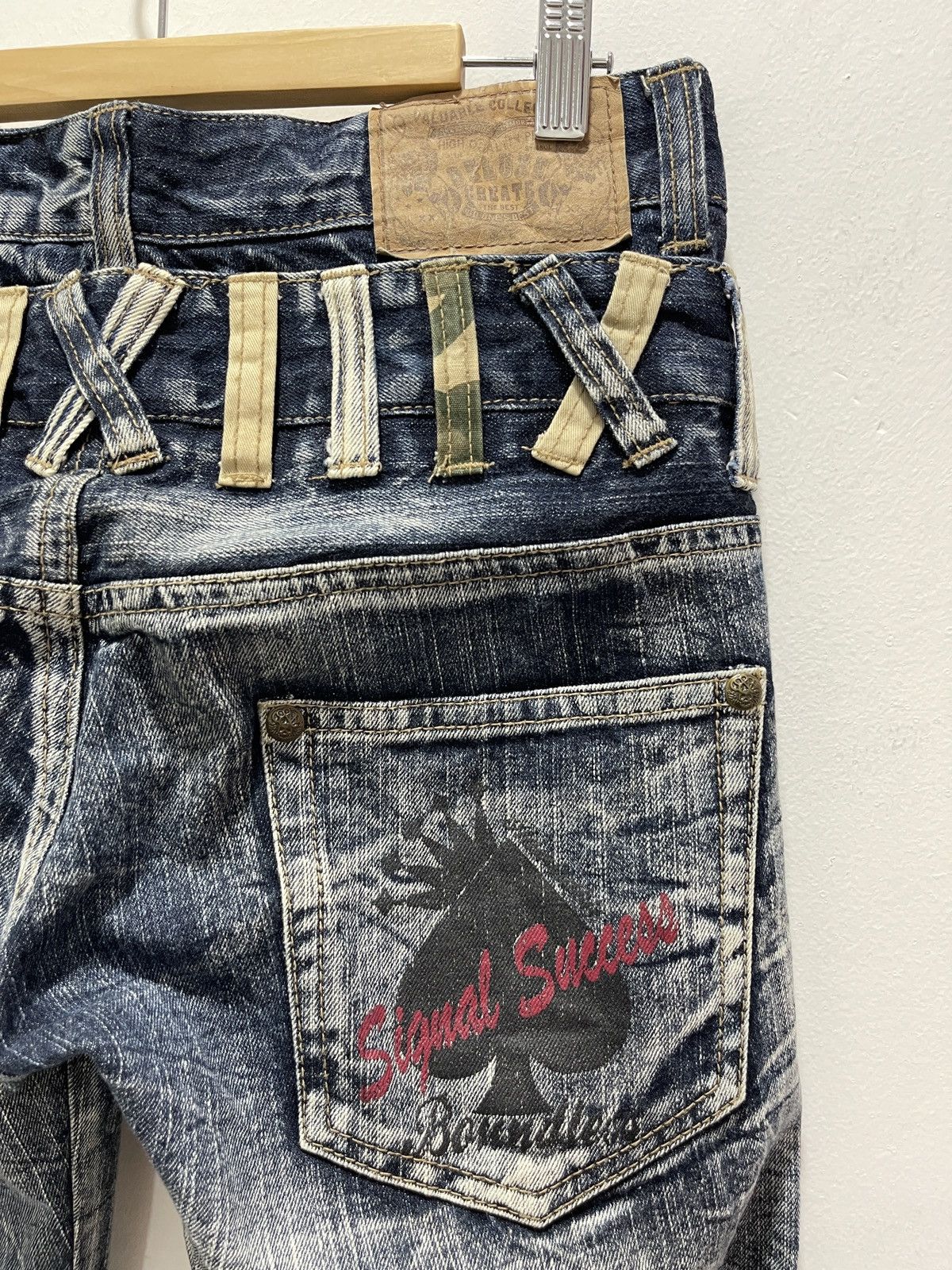 Japanese Brand JAPANESE DOUBLE WAIST STYLE PATCHES DISTRESSED DENIM JEANS Size US 30 / EU 46 - 10 Thumbnail
