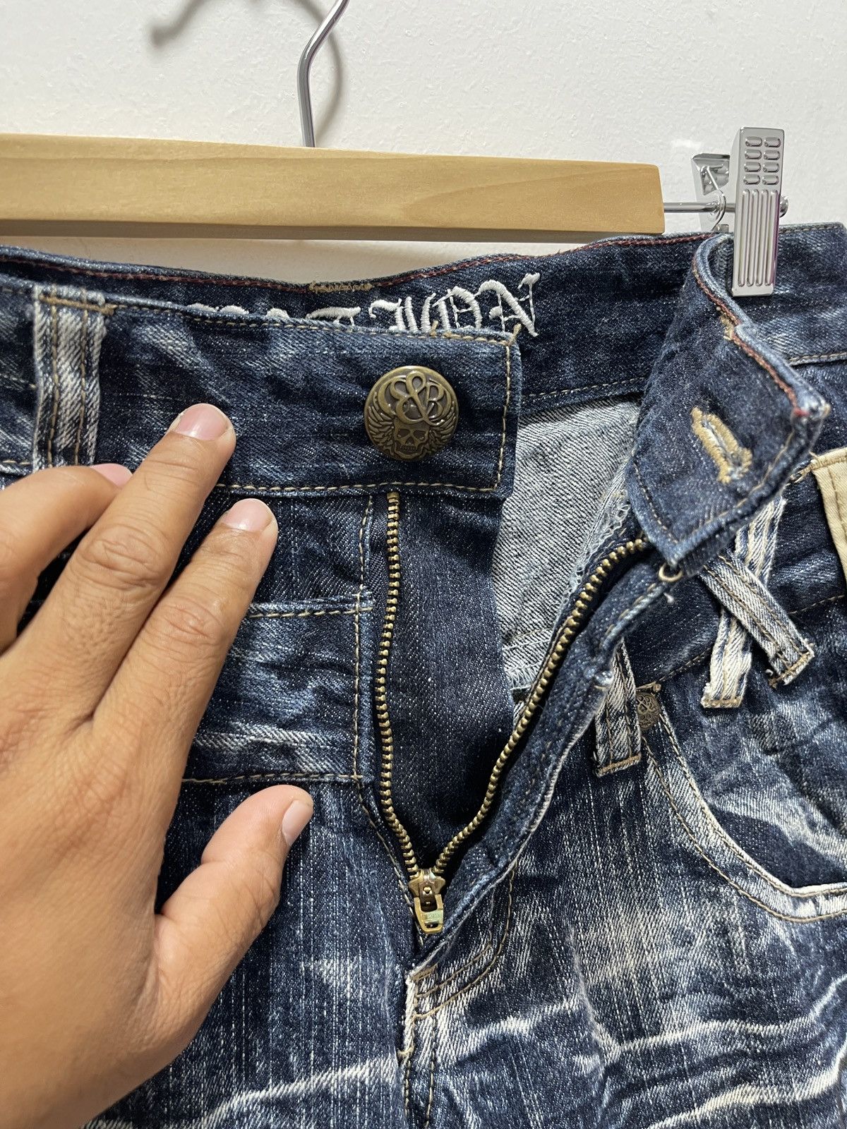 Japanese Brand JAPANESE DOUBLE WAIST STYLE PATCHES DISTRESSED DENIM JEANS Size US 30 / EU 46 - 6 Thumbnail