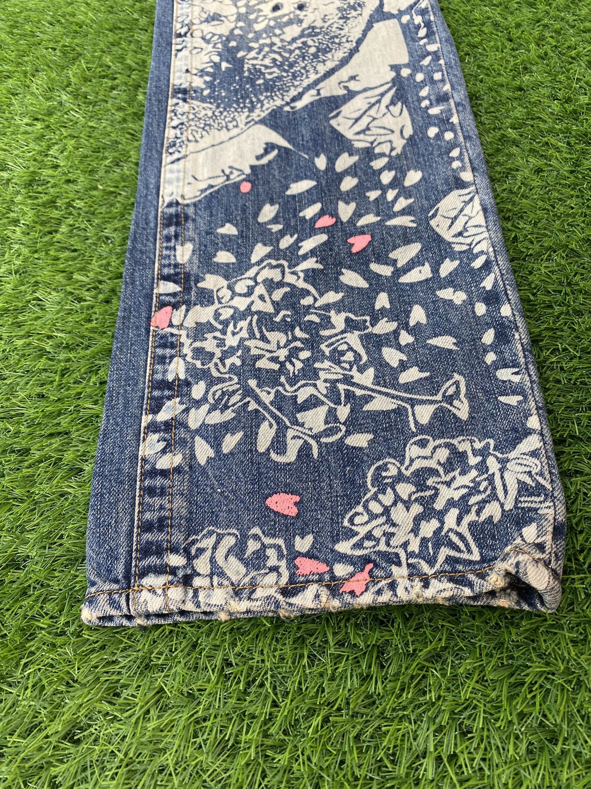 Japanese Brand Distressed Sakura Printed Patchwork Style Pant By Buden Size US 32 / EU 48 - 5 Thumbnail