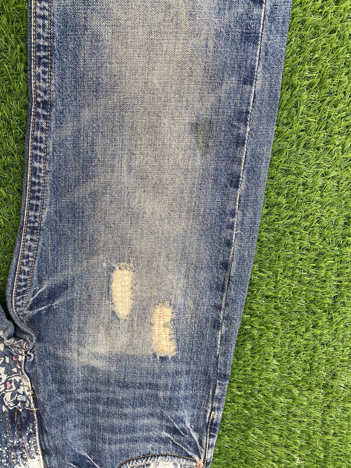 Japanese Brand Distressed Sakura Printed Patchwork Style Pant By Buden Size US 32 / EU 48 - 4 Thumbnail