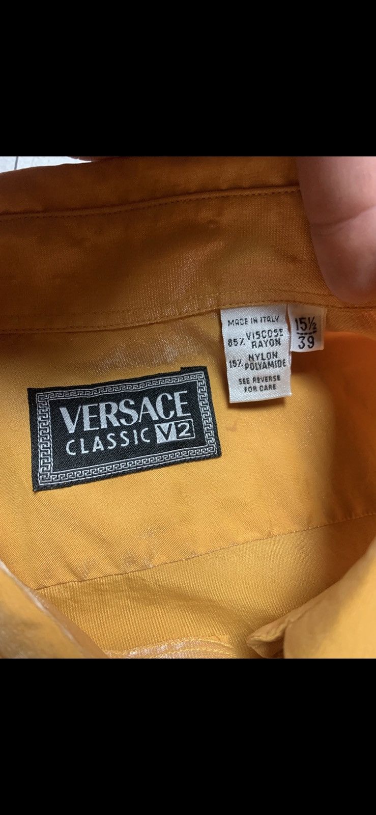 Versace × Vintage Vintage Versace shirt gold rare nylon size M Size US M / EU 48-50 / 2 - 3 Thumbnail
