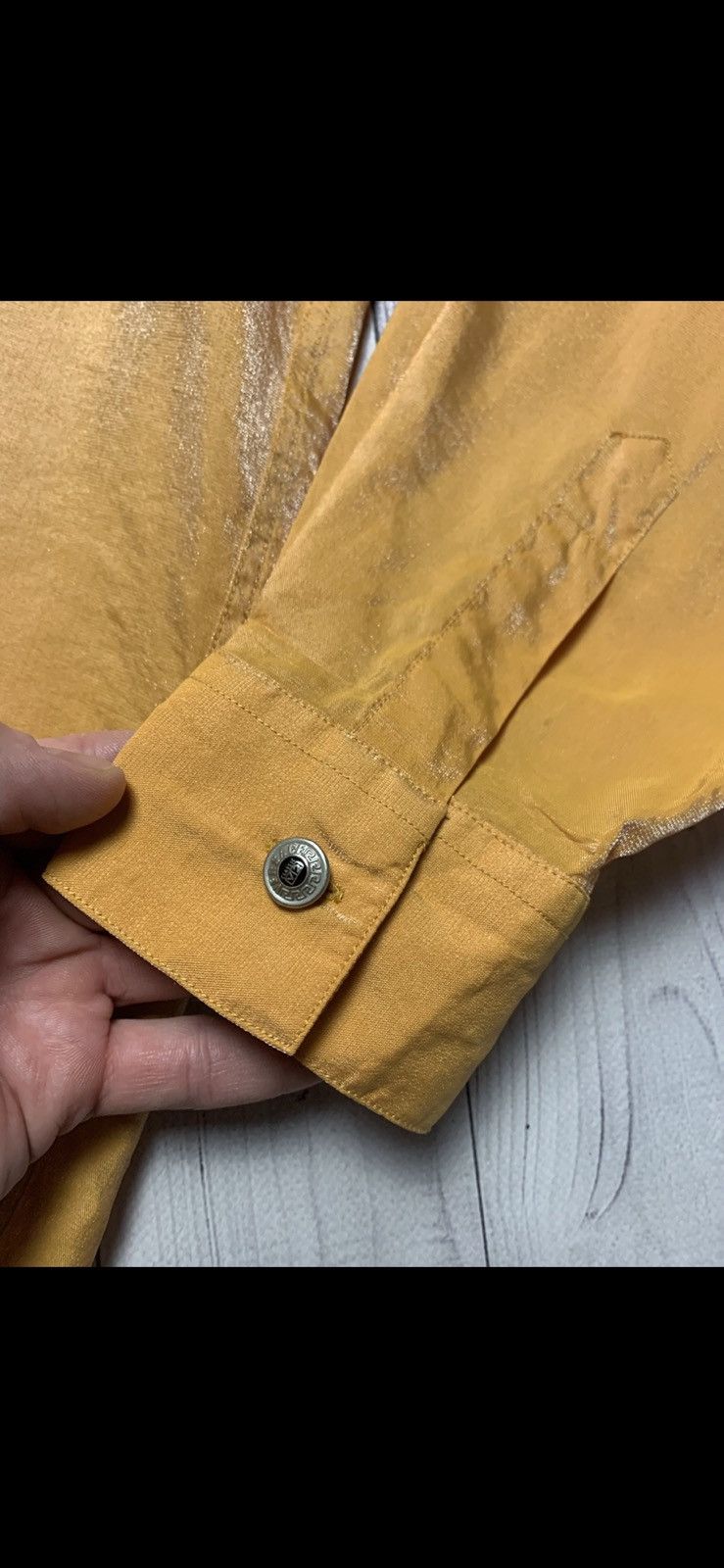Versace × Vintage Vintage Versace shirt gold rare nylon size M Size US M / EU 48-50 / 2 - 6 Thumbnail