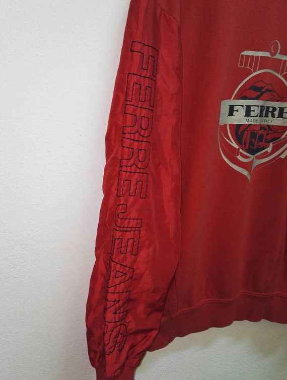 Japanese Brand Vintage Ferre Jeans Italy Embroidered Big Logo Sweatshirt Size US M / EU 48-50 / 2 - 4 Thumbnail