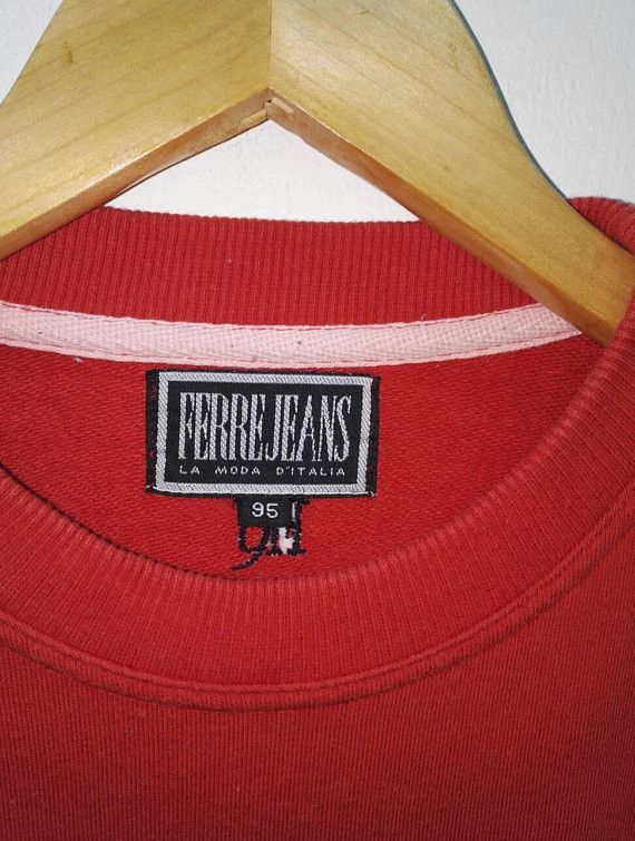 Japanese Brand Vintage Ferre Jeans Italy Embroidered Big Logo Sweatshirt Size US M / EU 48-50 / 2 - 2 Thumbnail
