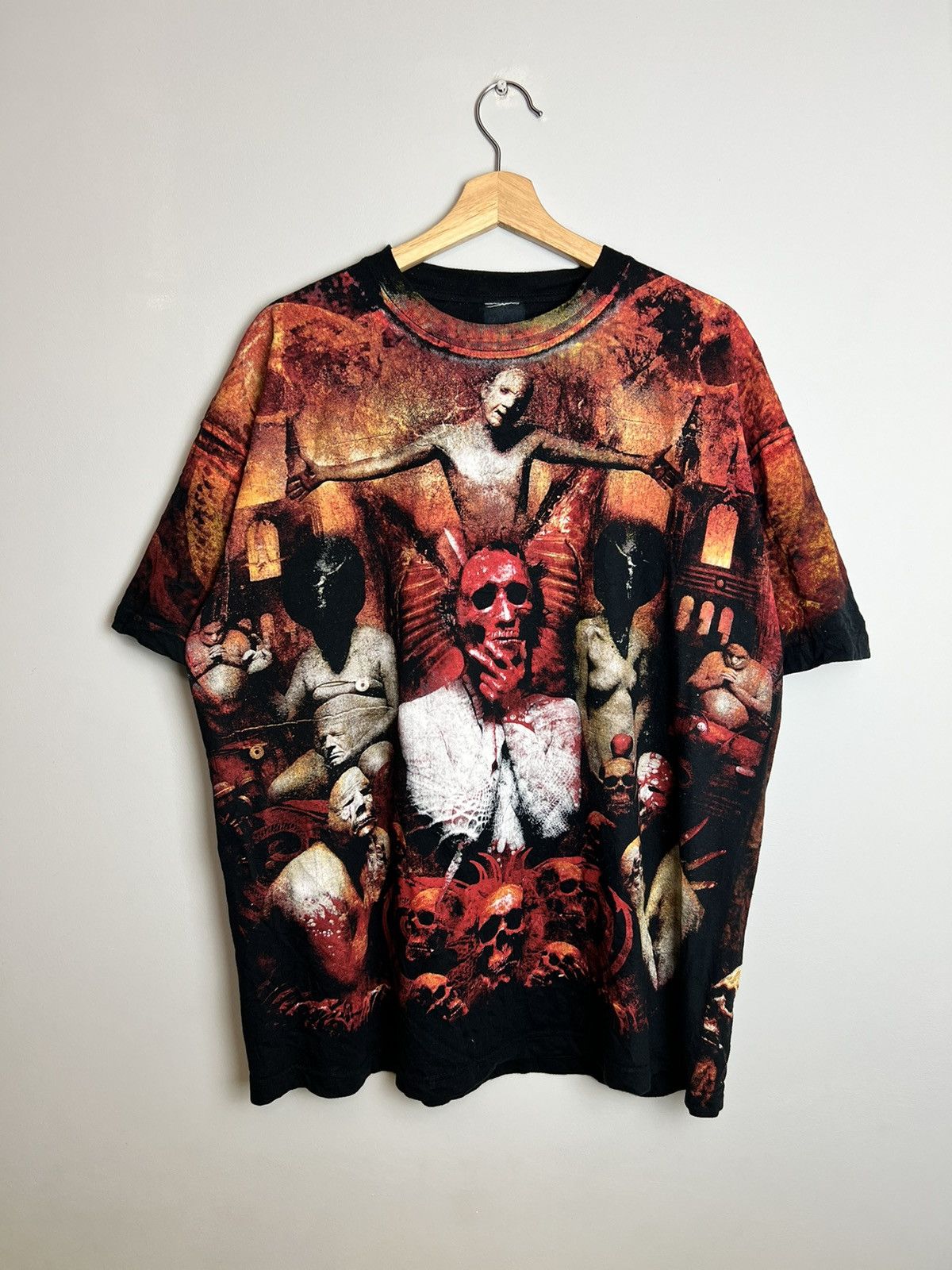 image of Vintage Vader Black Metal Band All Over Print 666, Men's (Size XL)
