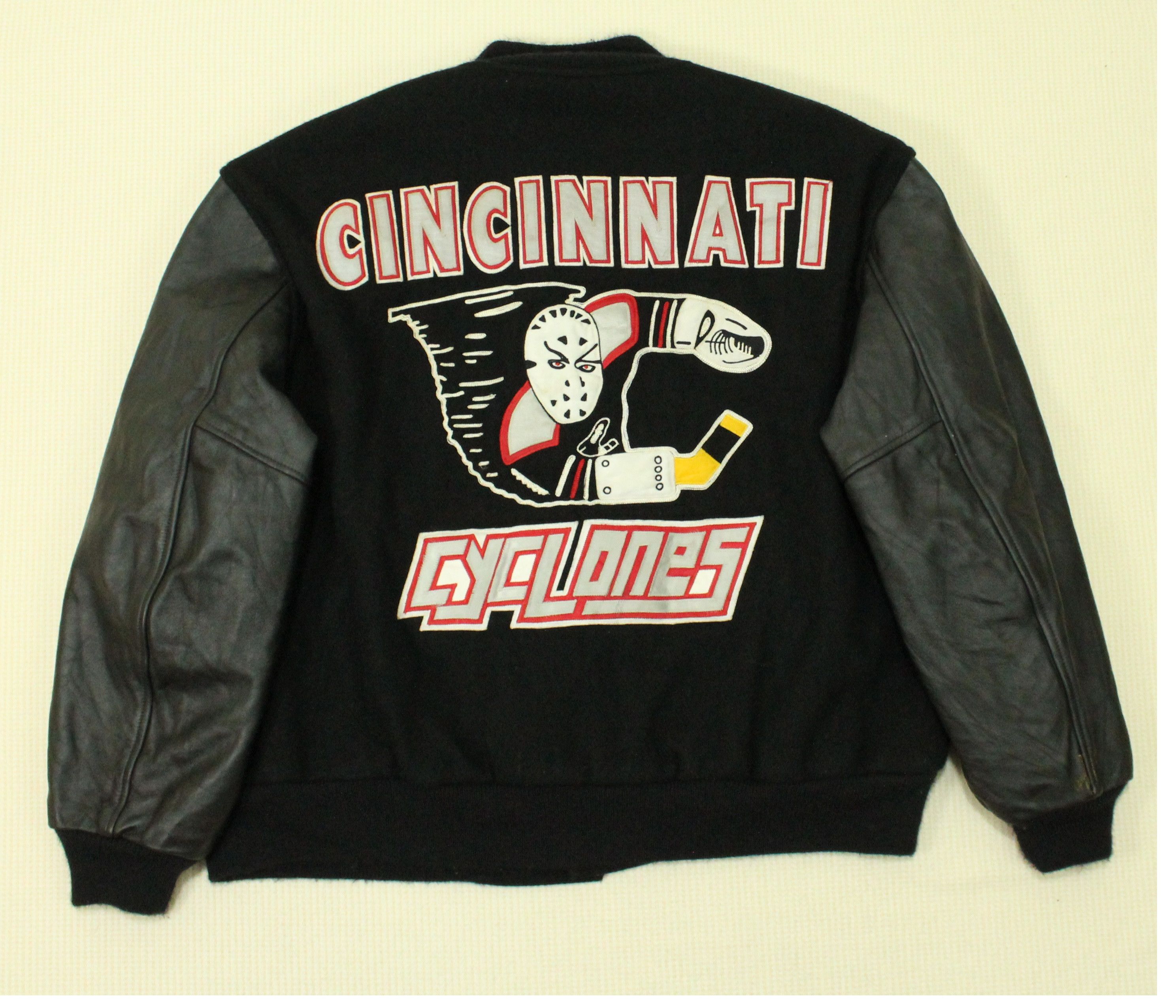 Vintage Vintage CINCINNATI CYCLONES Jacket Varsity Leather Wool Size US XL / EU 56 / 4 - 11 Thumbnail
