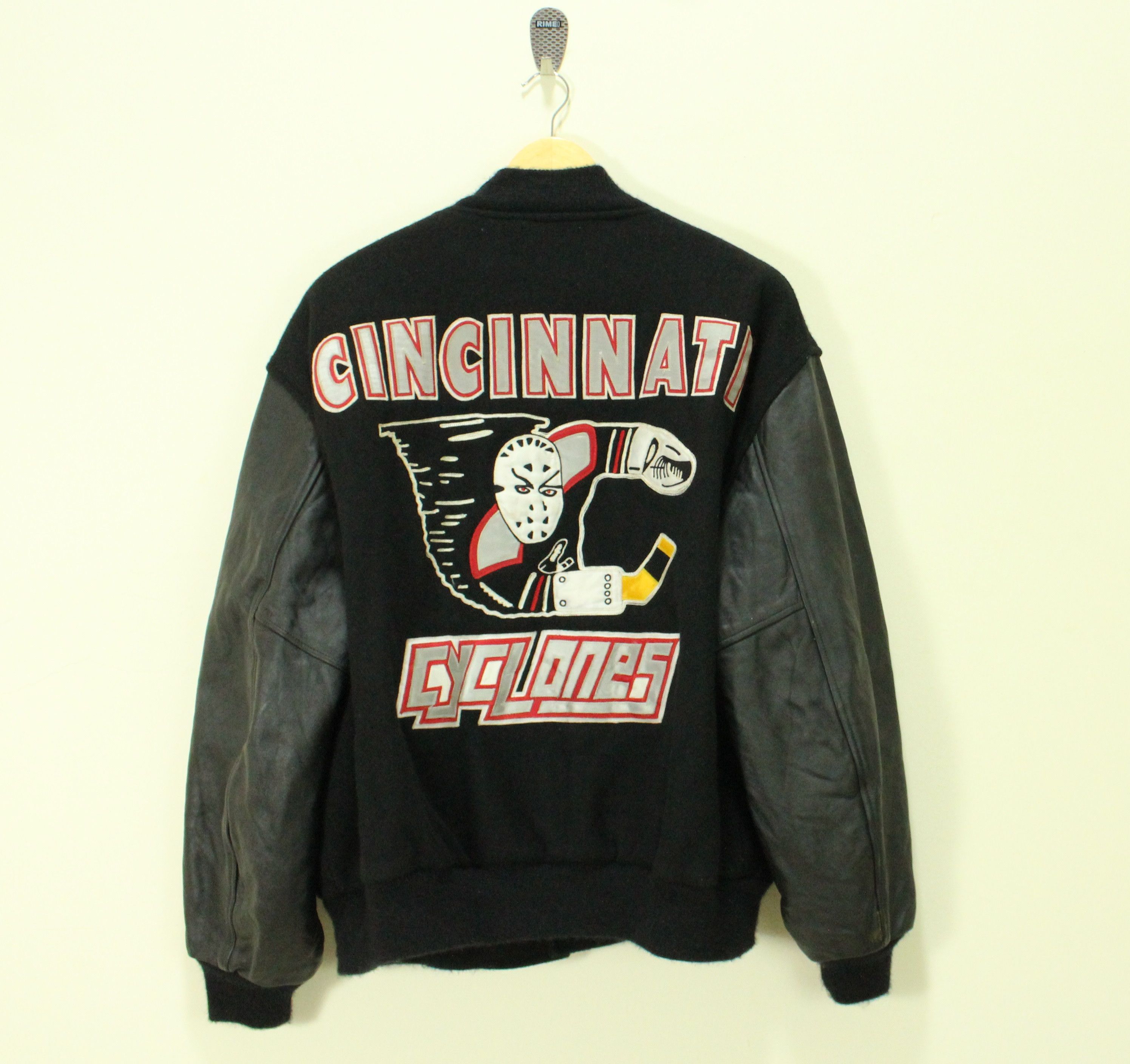 Vintage Vintage CINCINNATI CYCLONES Jacket Varsity Leather Wool Size US XL / EU 56 / 4 - 1 Thumbnail