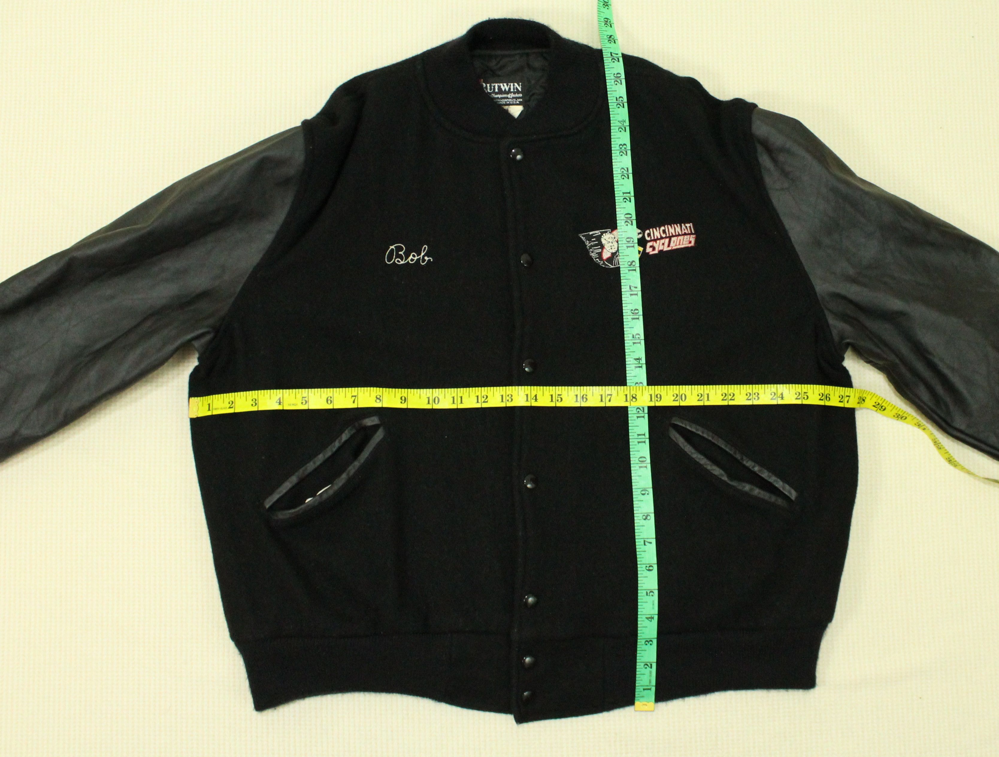 Vintage Vintage CINCINNATI CYCLONES Jacket Varsity Leather Wool Size US XL / EU 56 / 4 - 18 Thumbnail