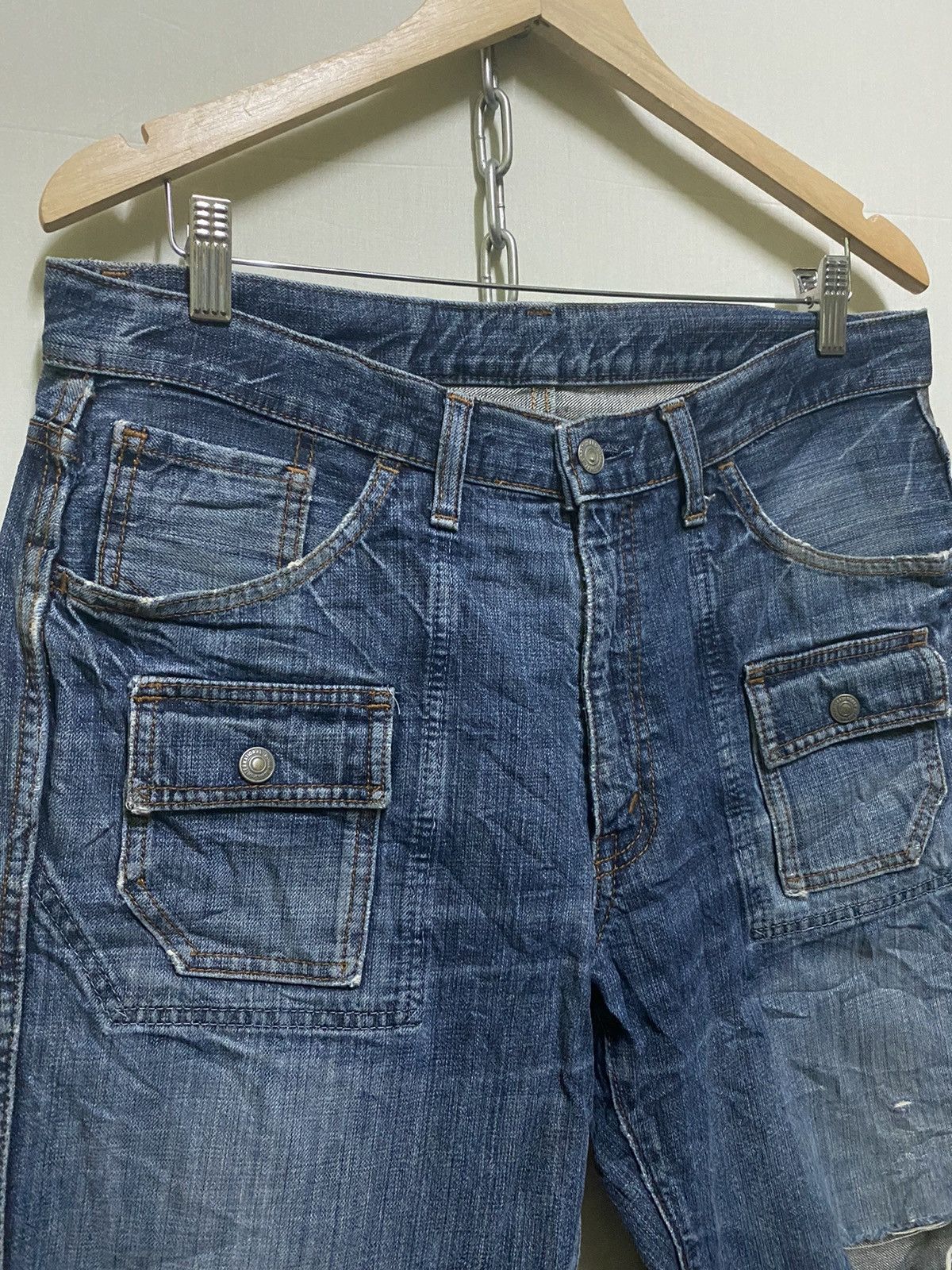 Japanese Brand Bush Pants Denim Distressed Jeans Size US 32 / EU 48 - 2 Thumbnail