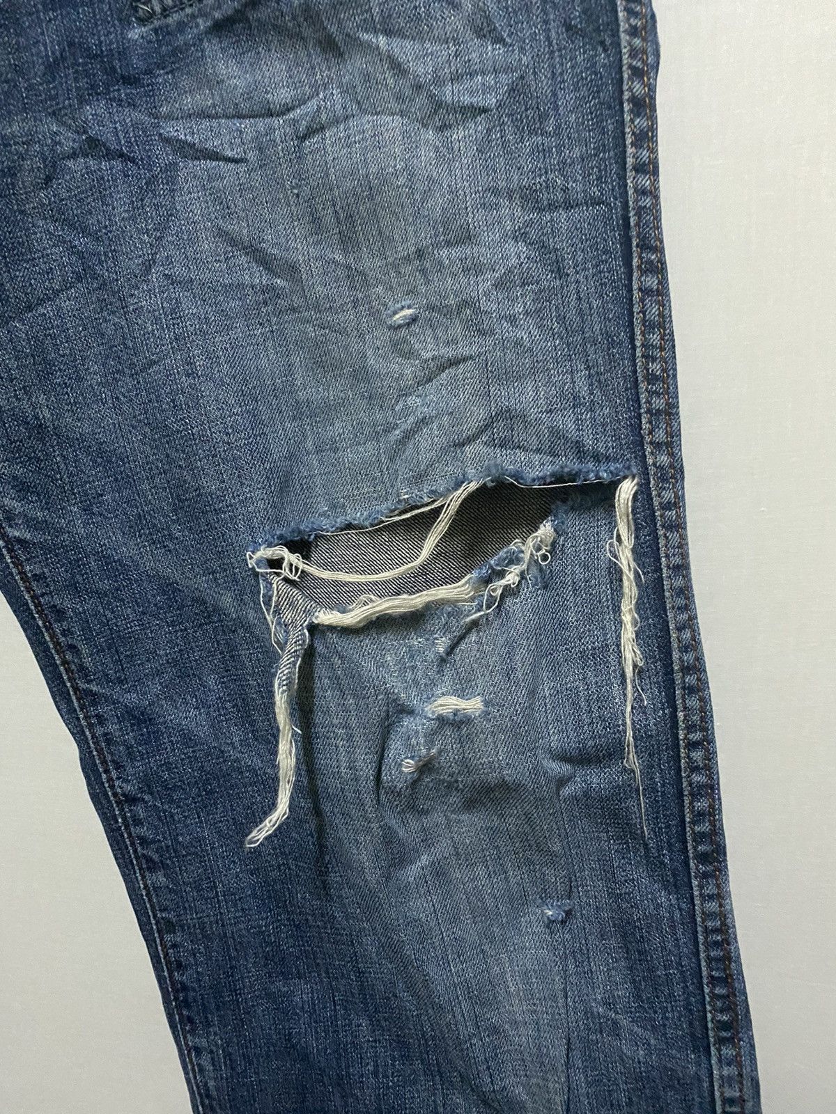 Japanese Brand Bush Pants Denim Distressed Jeans Size US 32 / EU 48 - 3 Thumbnail