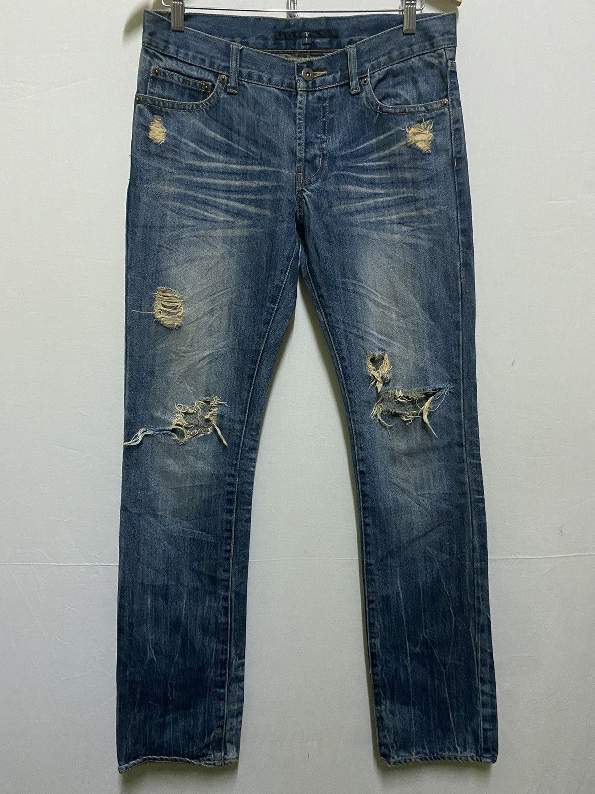Japanese Brand No id Distressed Jeans Size US 32 / EU 48 - 1 Thumbnail