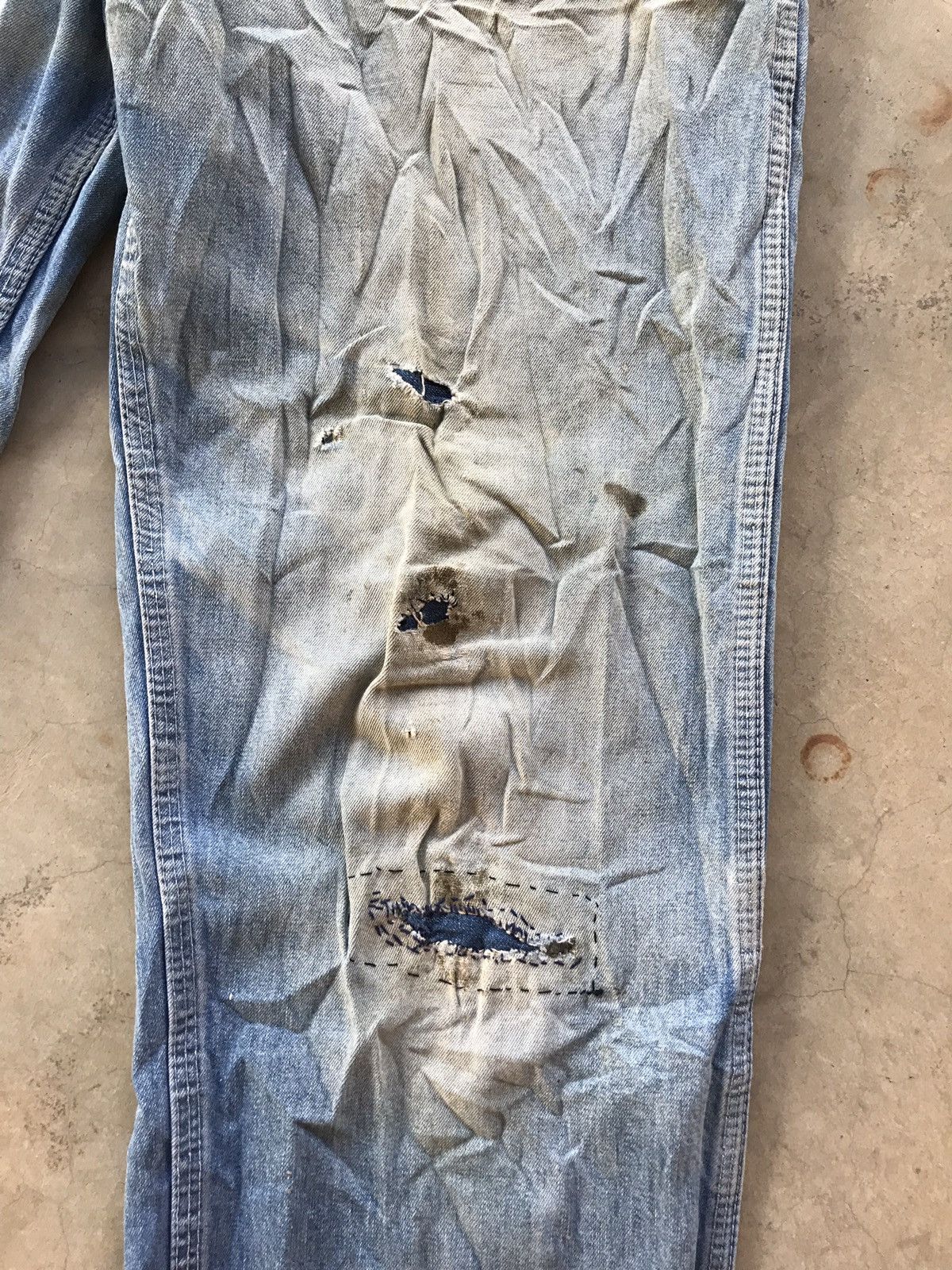 Oshkosh Thrashed Oshkosh Bgosh Ripped 70s Vintage Carpenter Pants Size US 30 / EU 46 - 4 Thumbnail