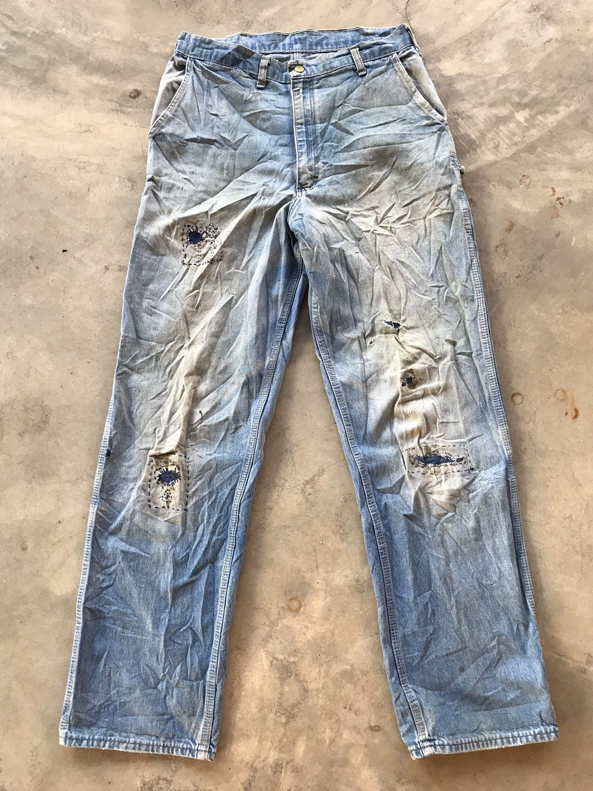 Oshkosh Thrashed Oshkosh Bgosh Ripped 70s Vintage Carpenter Pants Size US 30 / EU 46 - 1 Thumbnail
