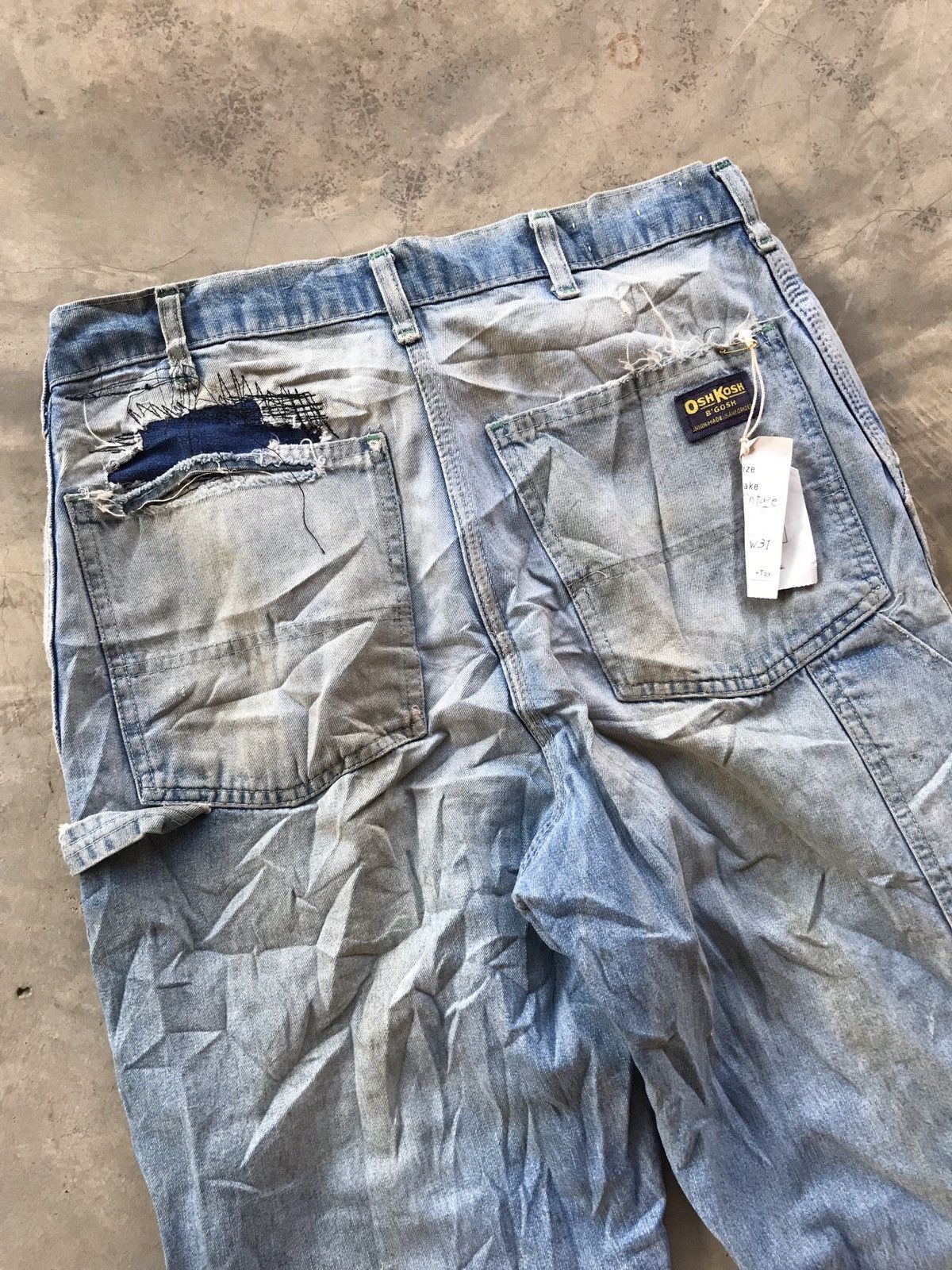 Oshkosh Thrashed Oshkosh Bgosh Ripped 70s Vintage Carpenter Pants Size US 30 / EU 46 - 8 Thumbnail
