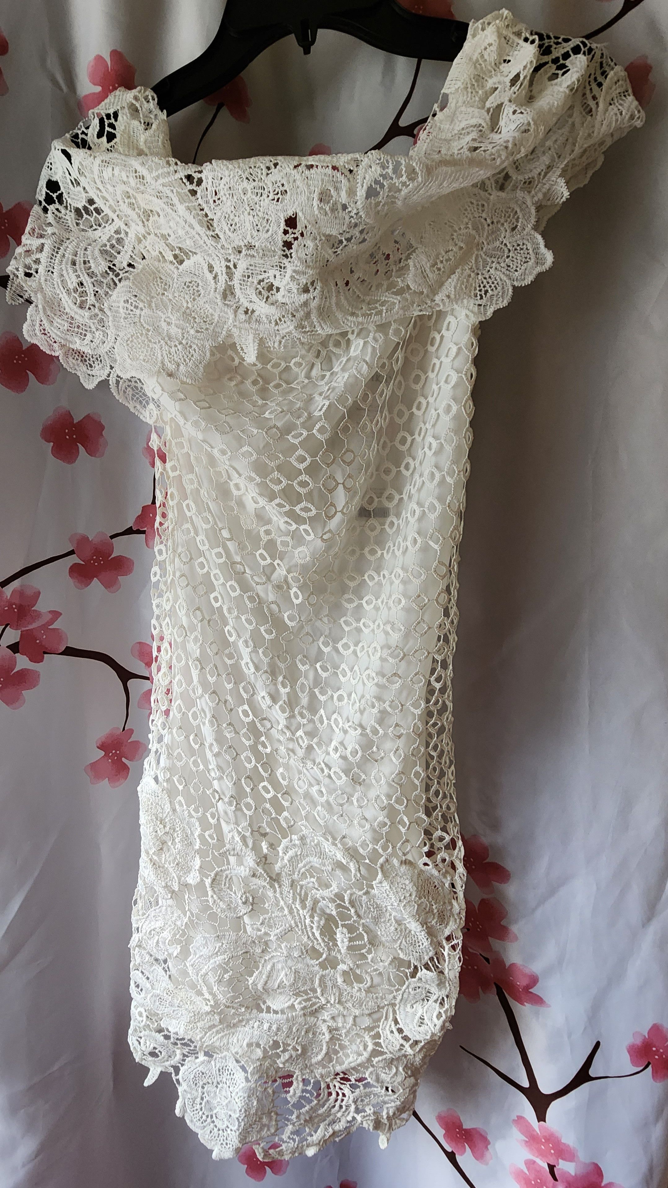 Other Jeykay Classic Fashion White Lace Off Shoulder Dress S Size S / US 4 / IT 40 - 2 Thumbnail