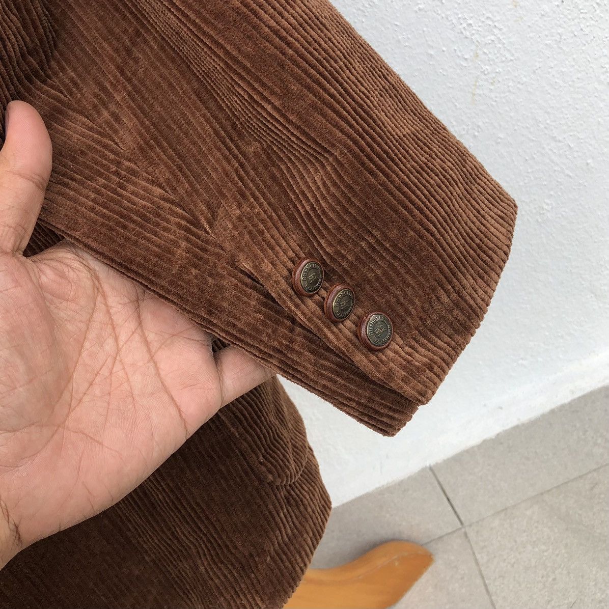 Burberry Vintage Burberrys Corduroy Embroidery Logo Blazer Size US M / EU 48-50 / 2 - 11 Thumbnail