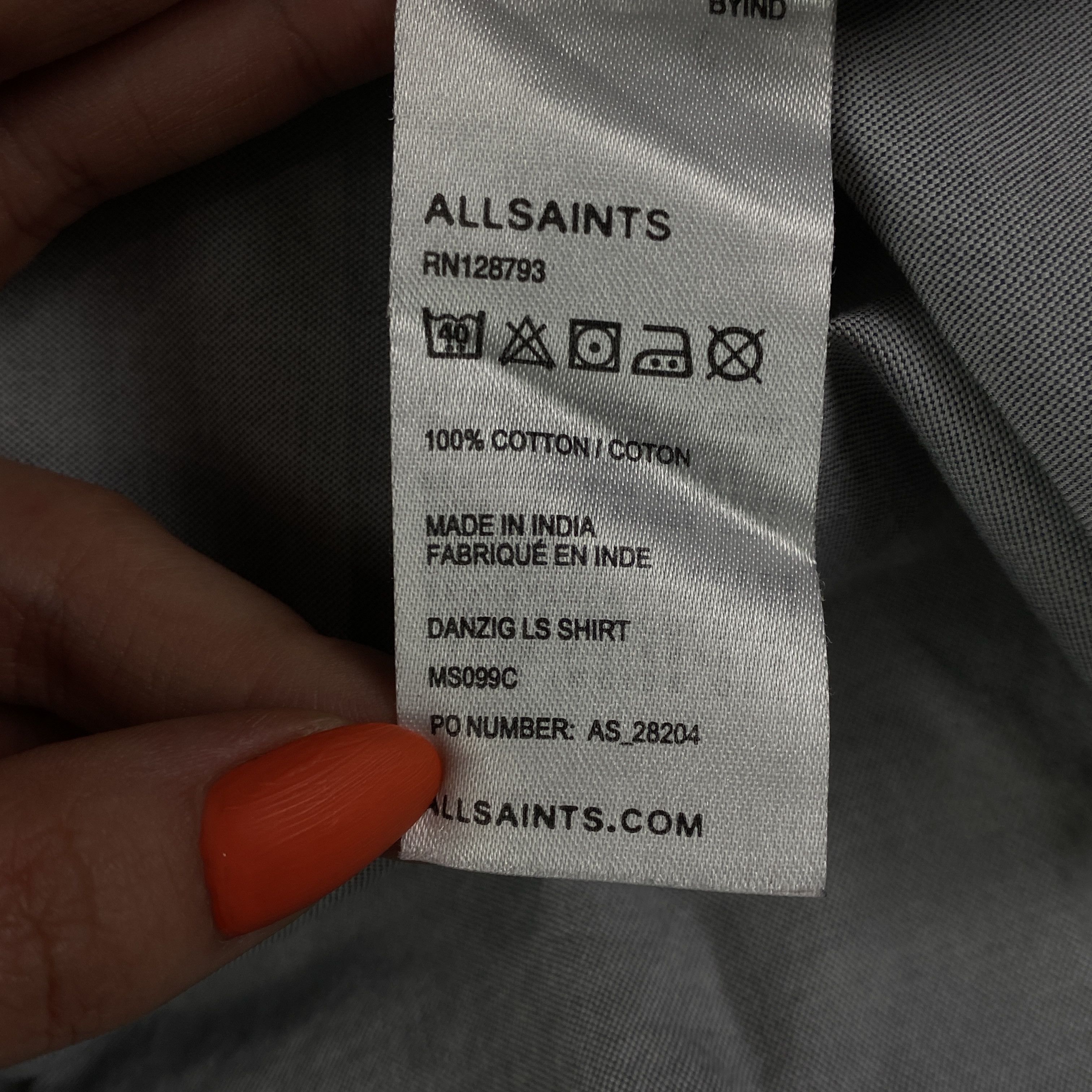 Allsaints Mens Shirt Long Sleeve Allsaints Size L Size US L / EU 52-54 / 3 - 5 Thumbnail
