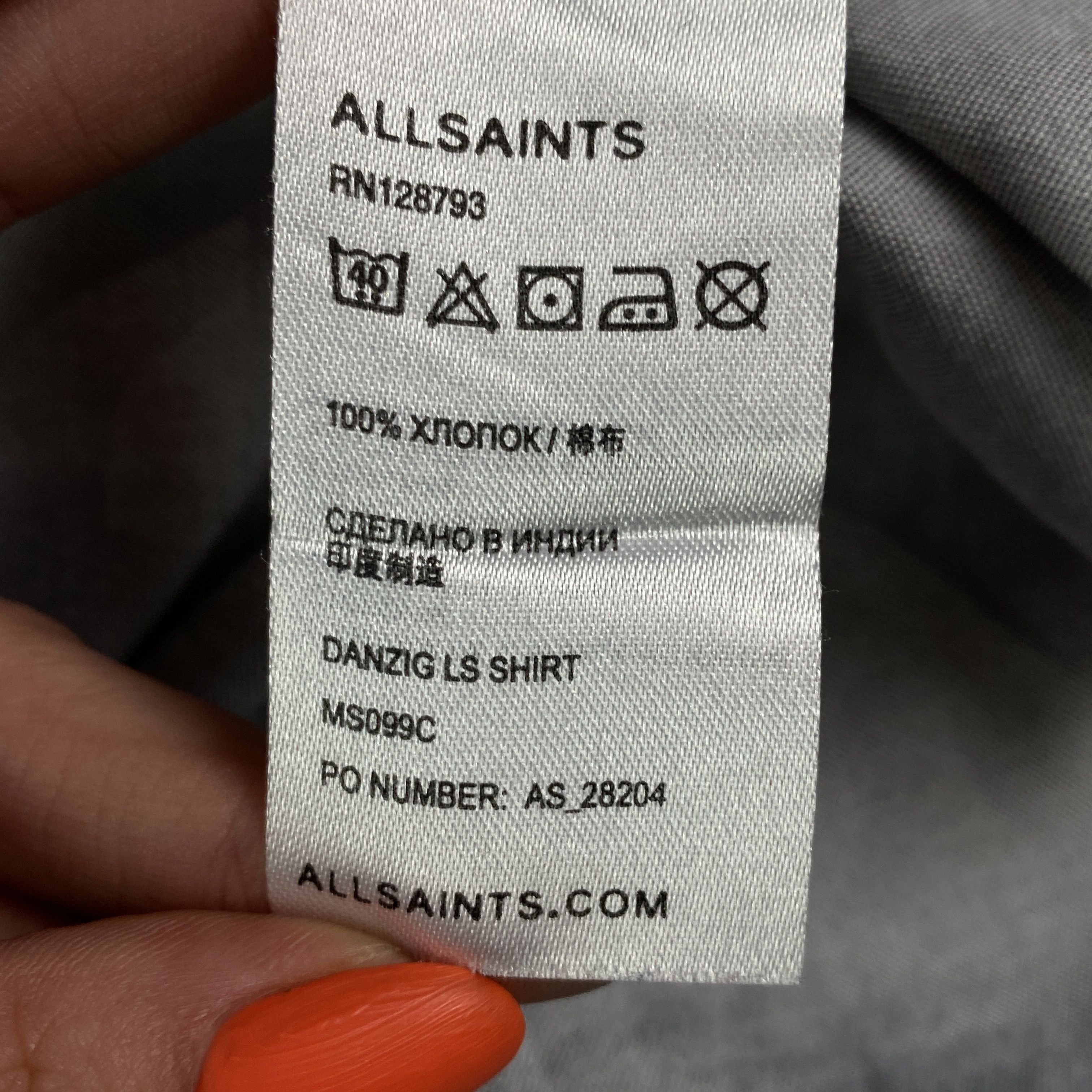 Allsaints Mens Shirt Long Sleeve Allsaints Size L Size US L / EU 52-54 / 3 - 6 Thumbnail