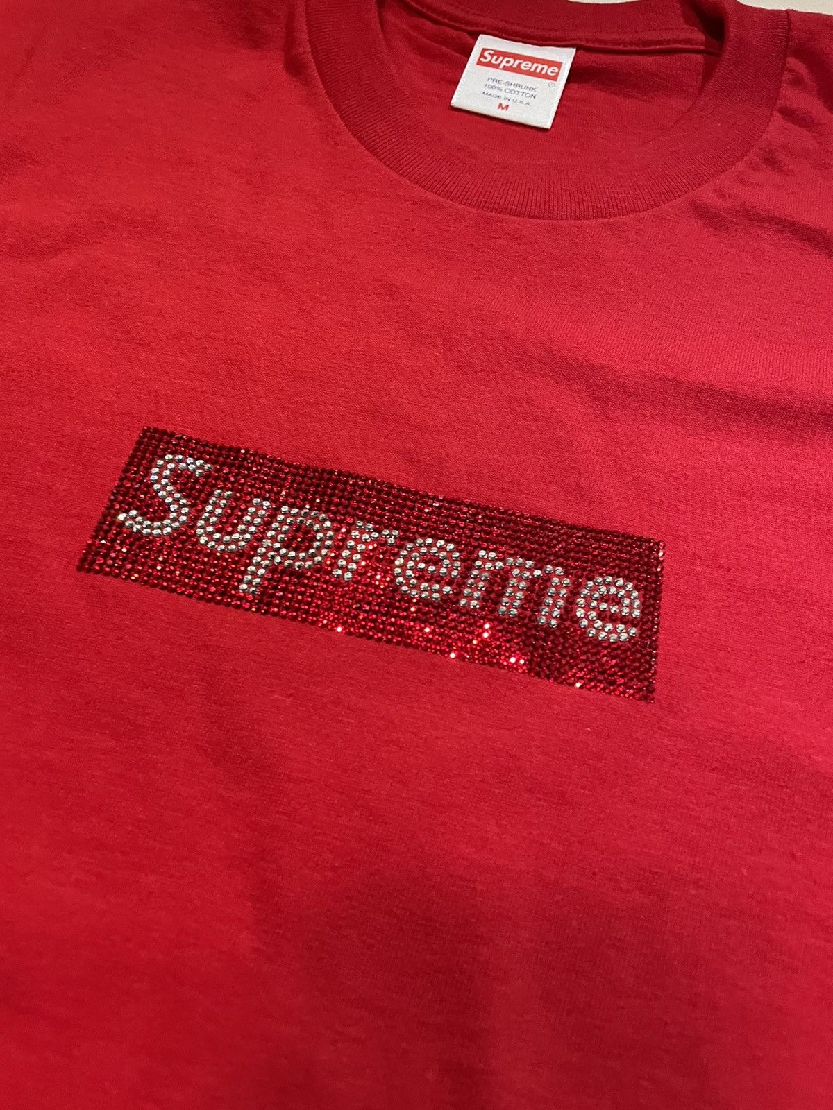 Supreme Swarovski Box Logo Tee | Grailed