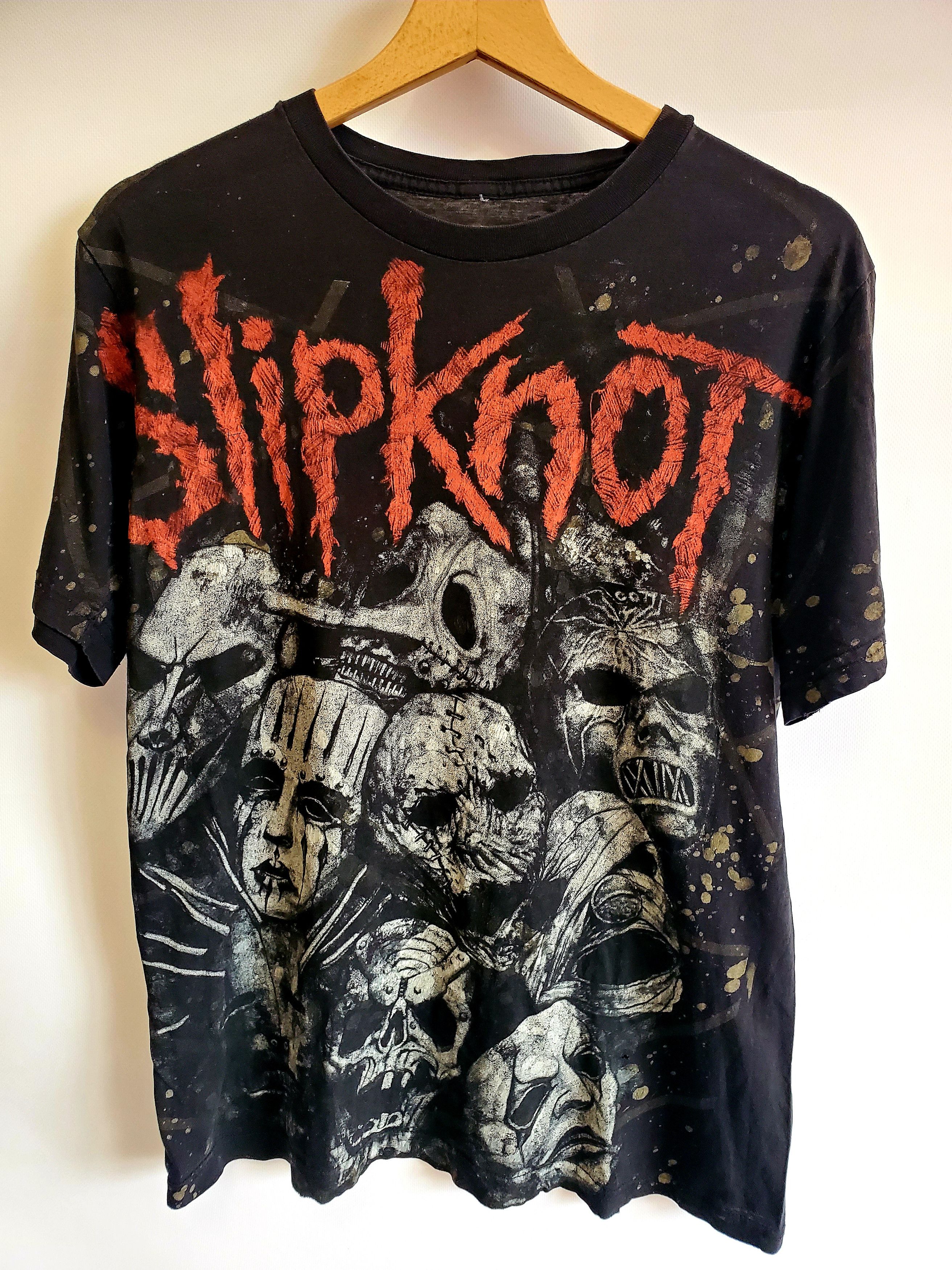 Slipknot × Vintage Slipknot Shirt Black All Over Print AOP Graphic Tee Size US M / EU 48-50 / 2 - 1 Thumbnail