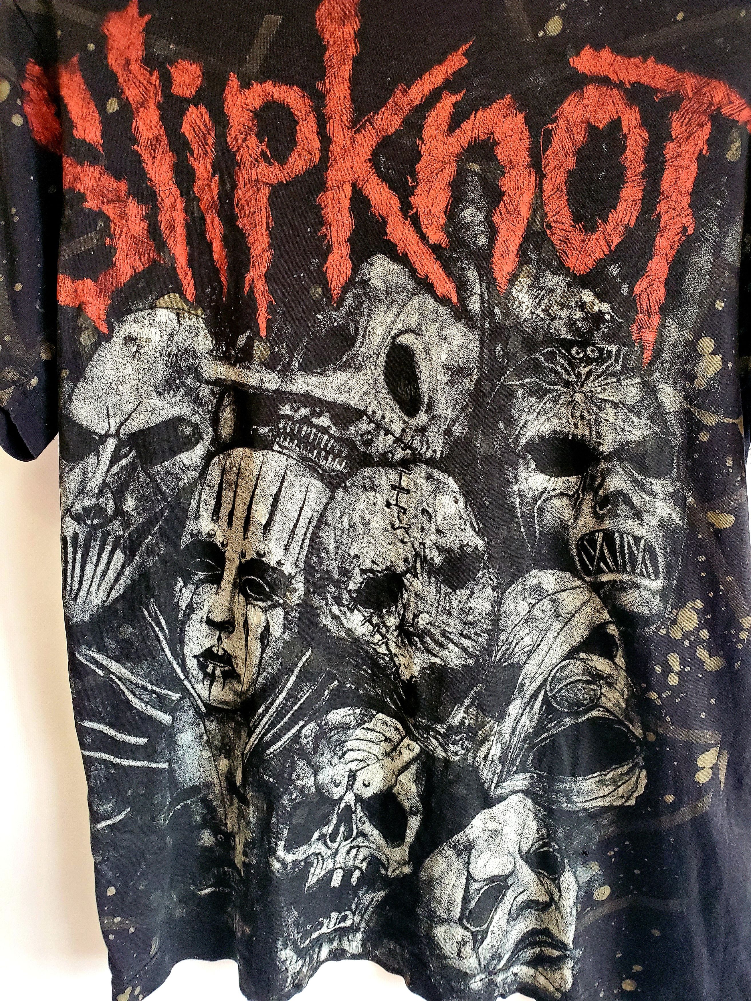 Slipknot × Vintage Slipknot Shirt Black All Over Print AOP Graphic Tee Size US M / EU 48-50 / 2 - 2 Thumbnail