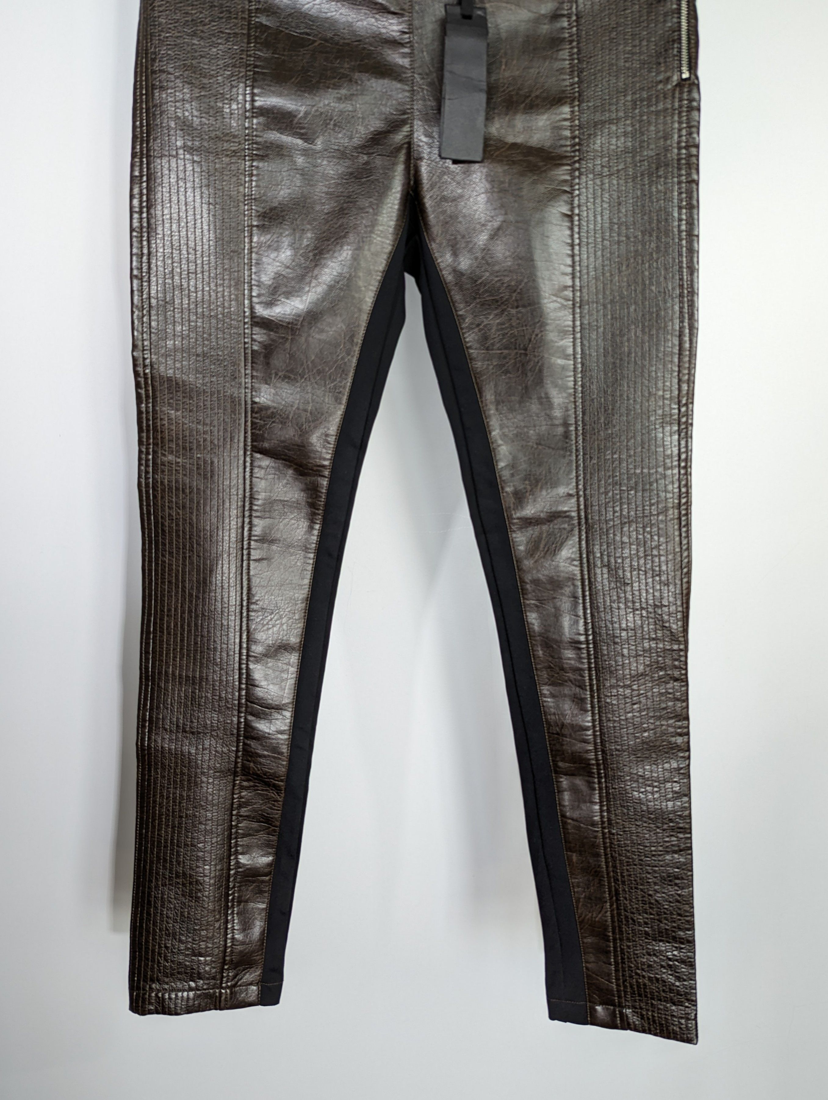 Leather PINKO Fashion Vintage Leatherette Pants Women's Luxury Brand Size 32" / US 10 / IT 46 - 6 Thumbnail